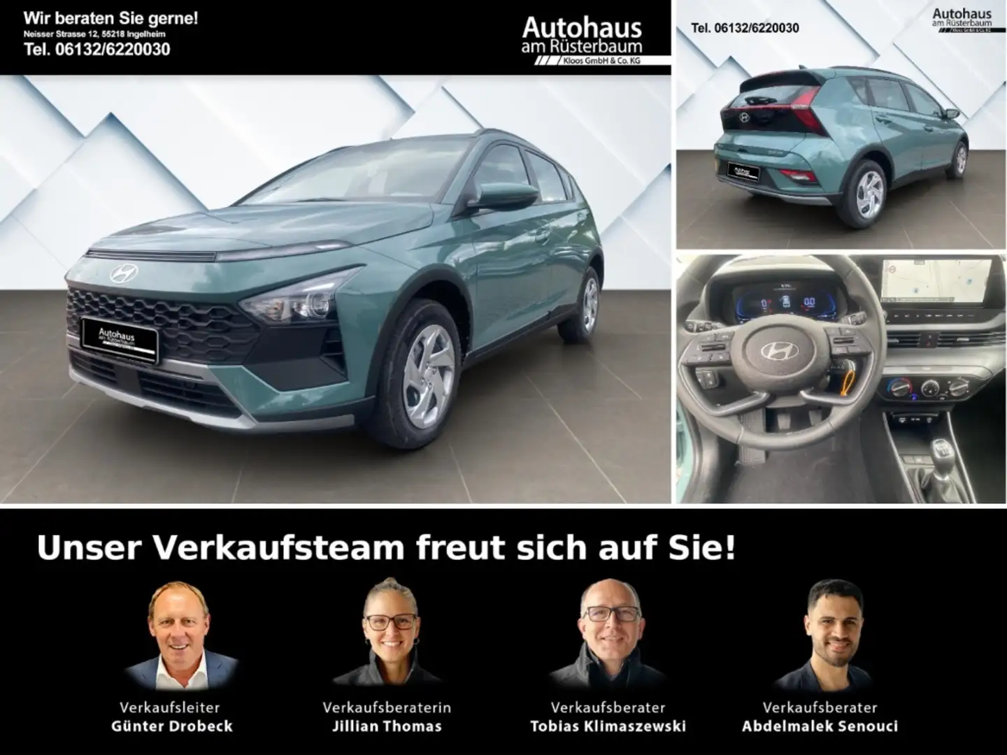 Hyundai BAYON Select 2WD (MY25) 1.0 Navigation, Navi Apple CarPl Grün - 1