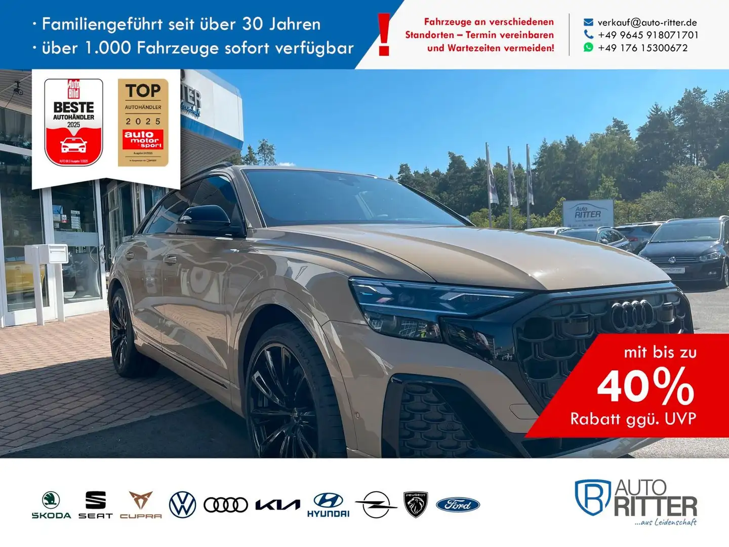 Audi Q8 50TDI S-Line Vollausstattung AHK+ACC+Standhzg Gold - 1