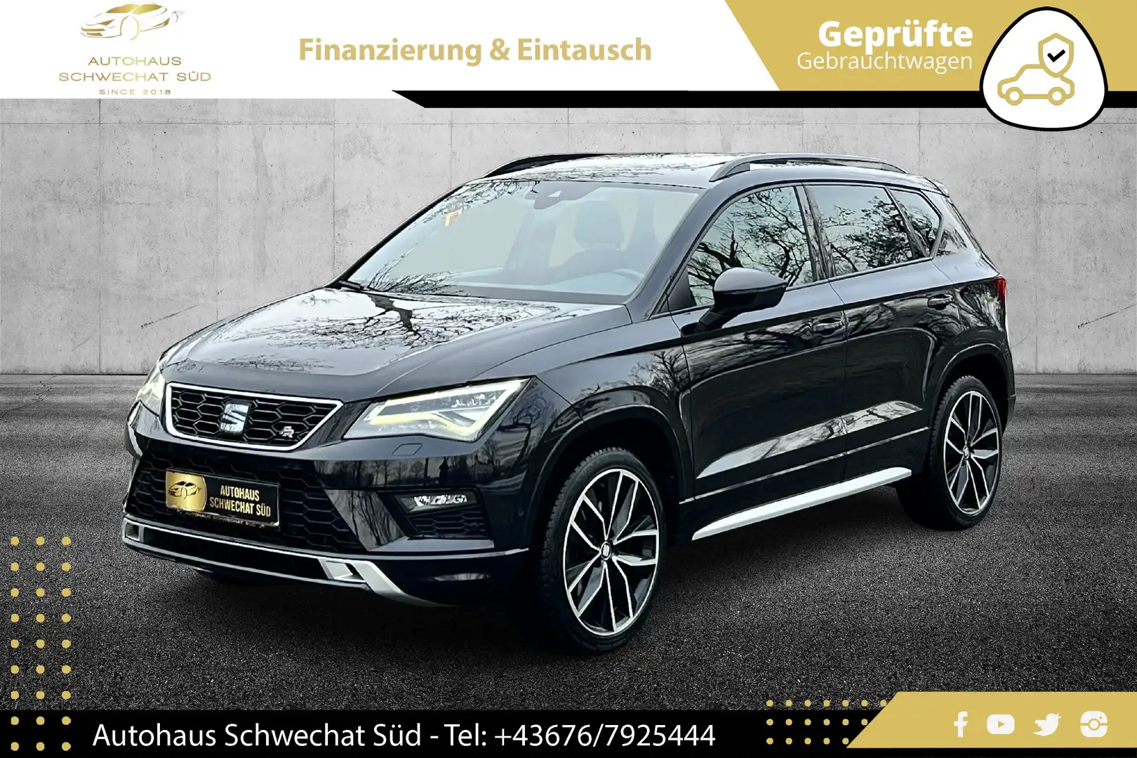 SEAT Ateca 2,0 TSI FR 4Drive//VOLLE HÜTTE//LEDER//PANO// Schwarz - 1
