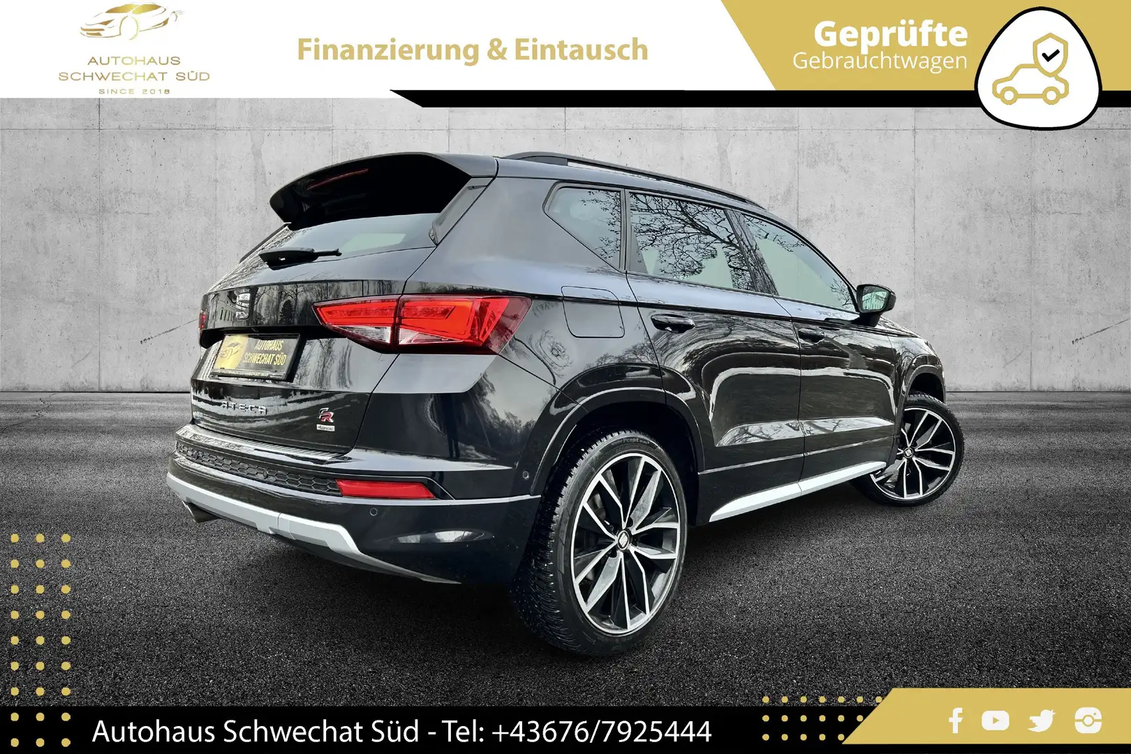 SEAT Ateca 2,0 TSI FR 4Drive//VOLLE HÜTTE//LEDER//PANO// Schwarz - 2