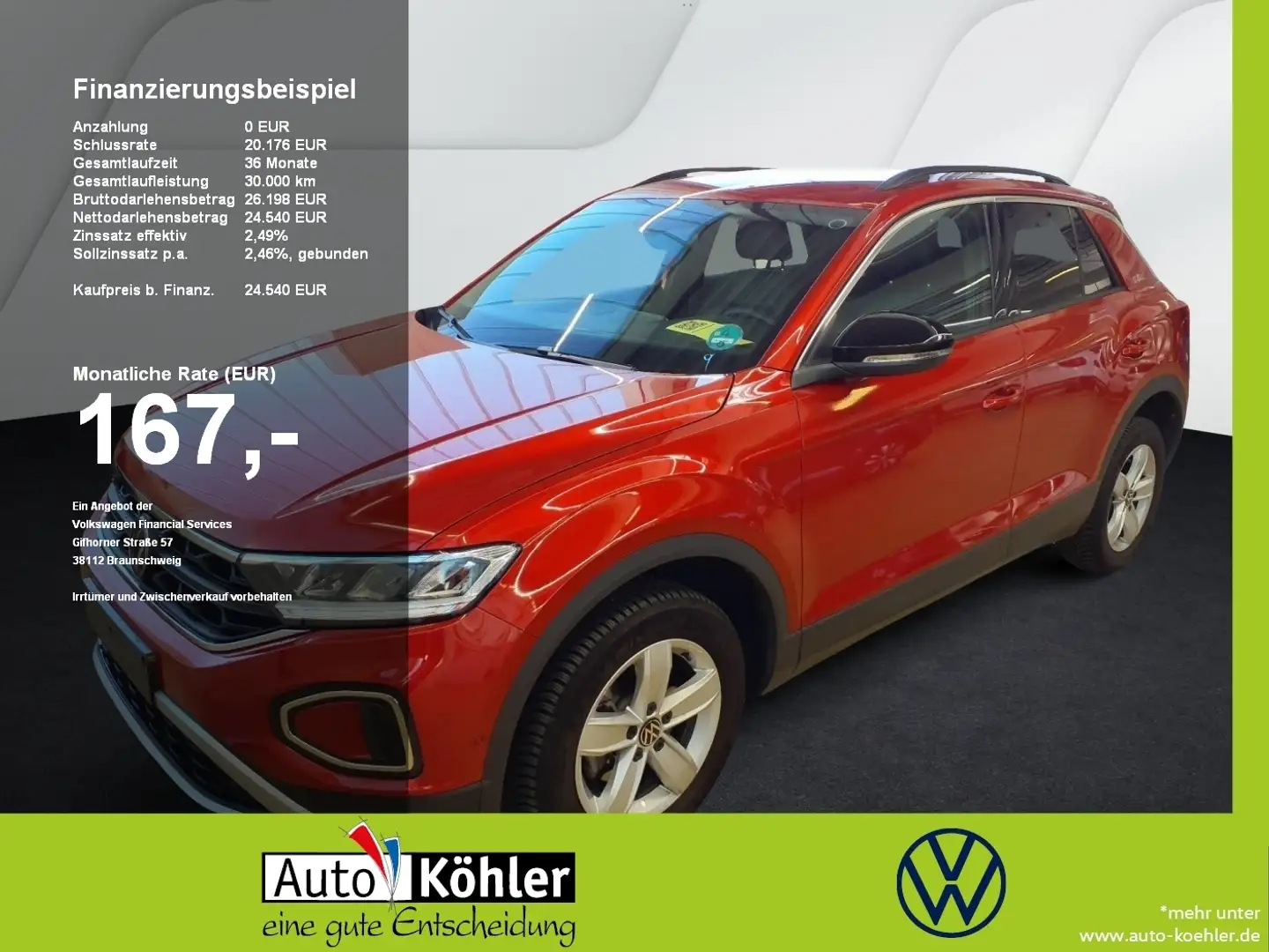 Volkswagen T-Roc Goal TDi CarPlay+ACC+LED+Navi+Virt+PDC Rot - 1