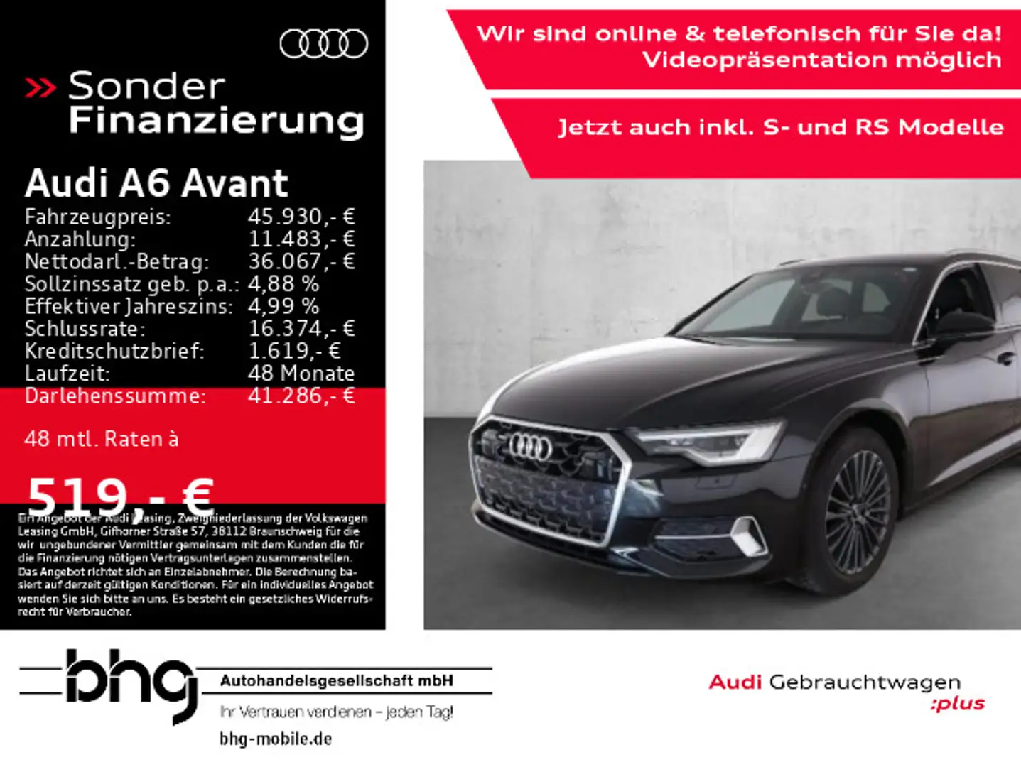 Audi A6 40 TDI quattro S tronic advanced Schwarz - 1
