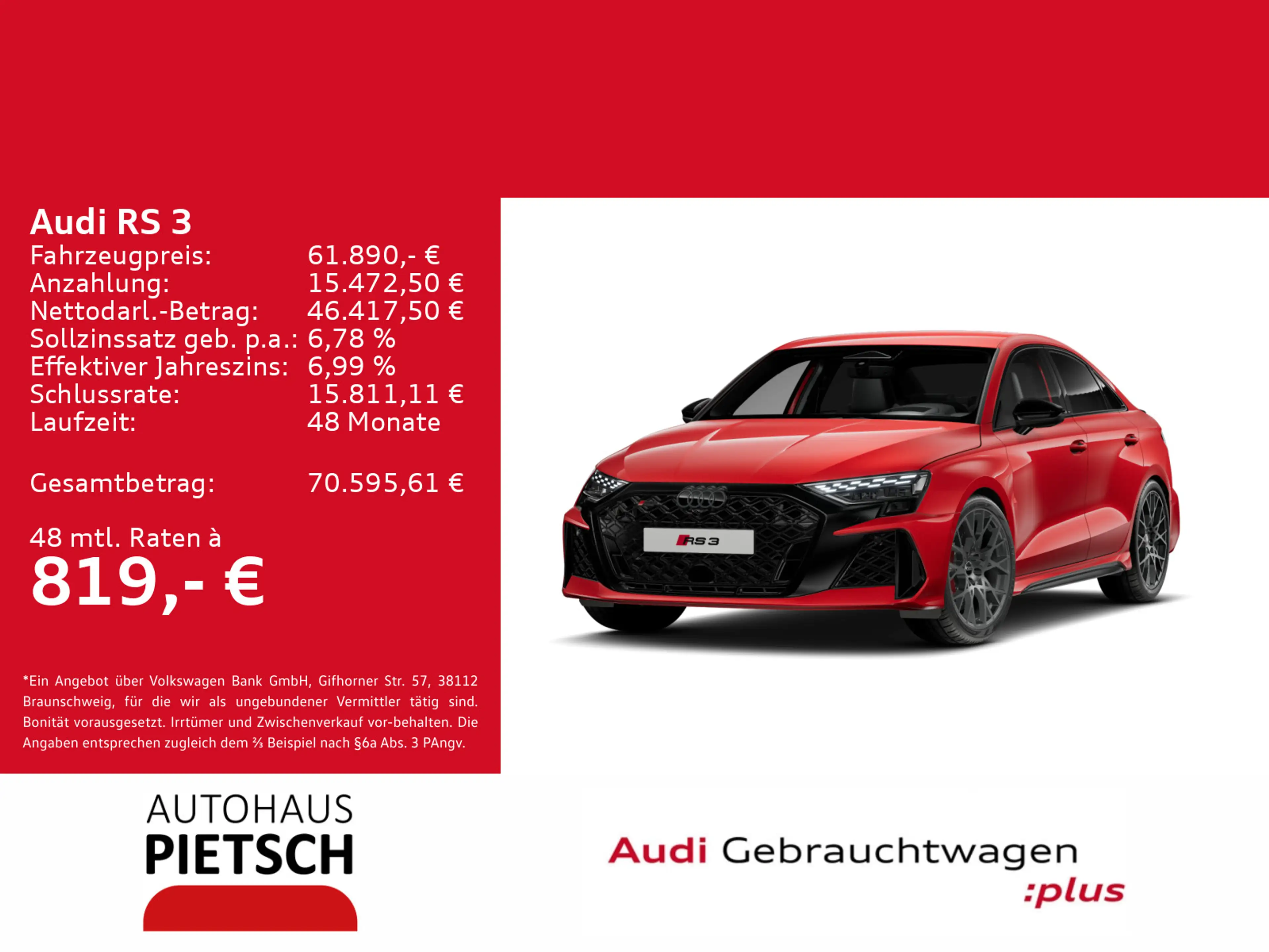 Audi RS3 RS3 Limousine 2.5 TFSI quattro RS-Abgas Sonos — photo 2