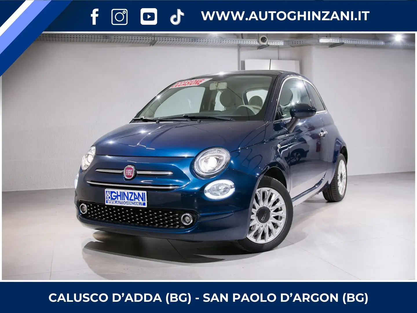 Fiat 500 500 1.2 Lounge - "PREZZO VERO" Bleu - 1