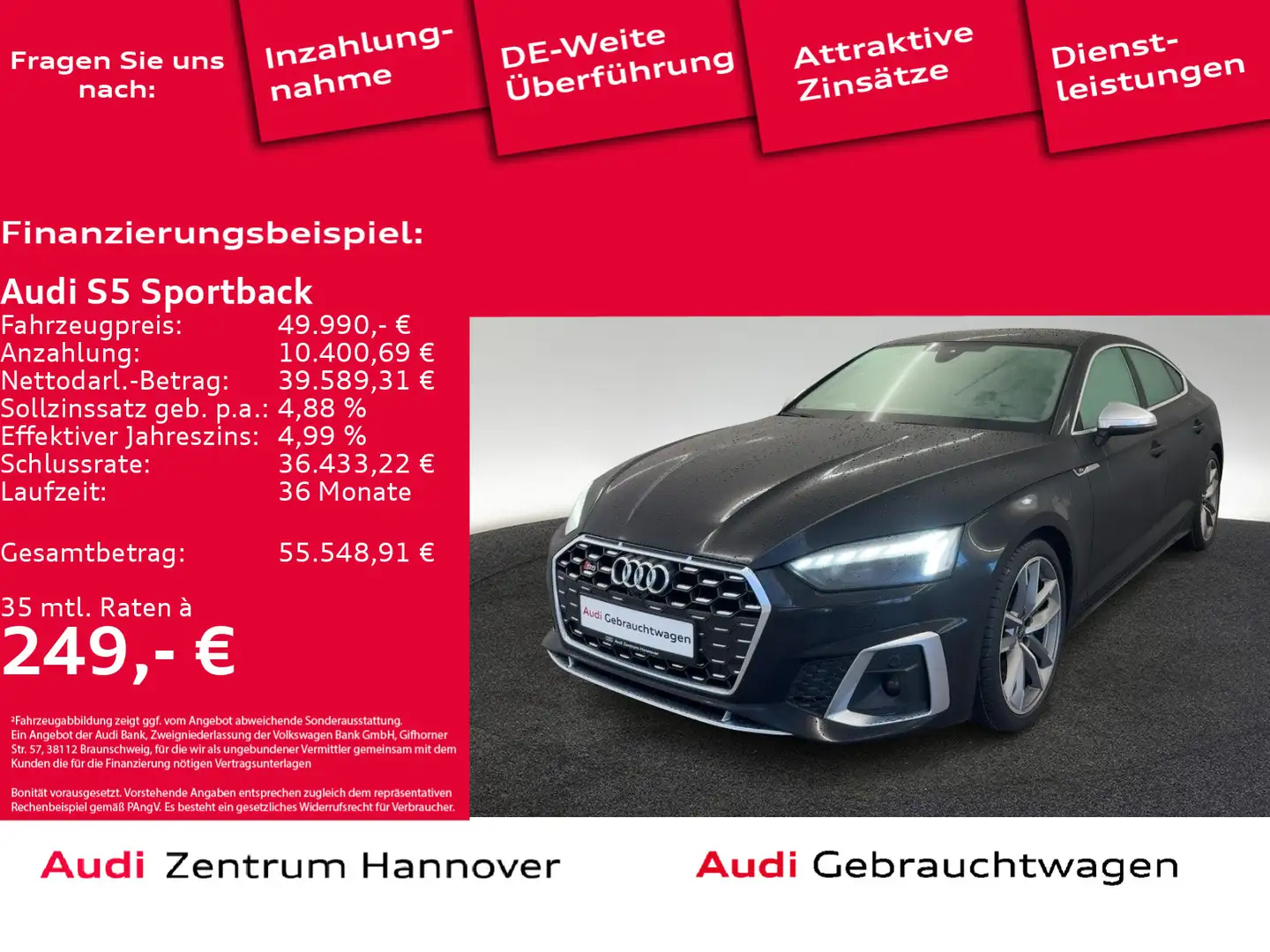 Audi S5 quattro 3.0 TDI Matrix LED Head-Up Noir - 1