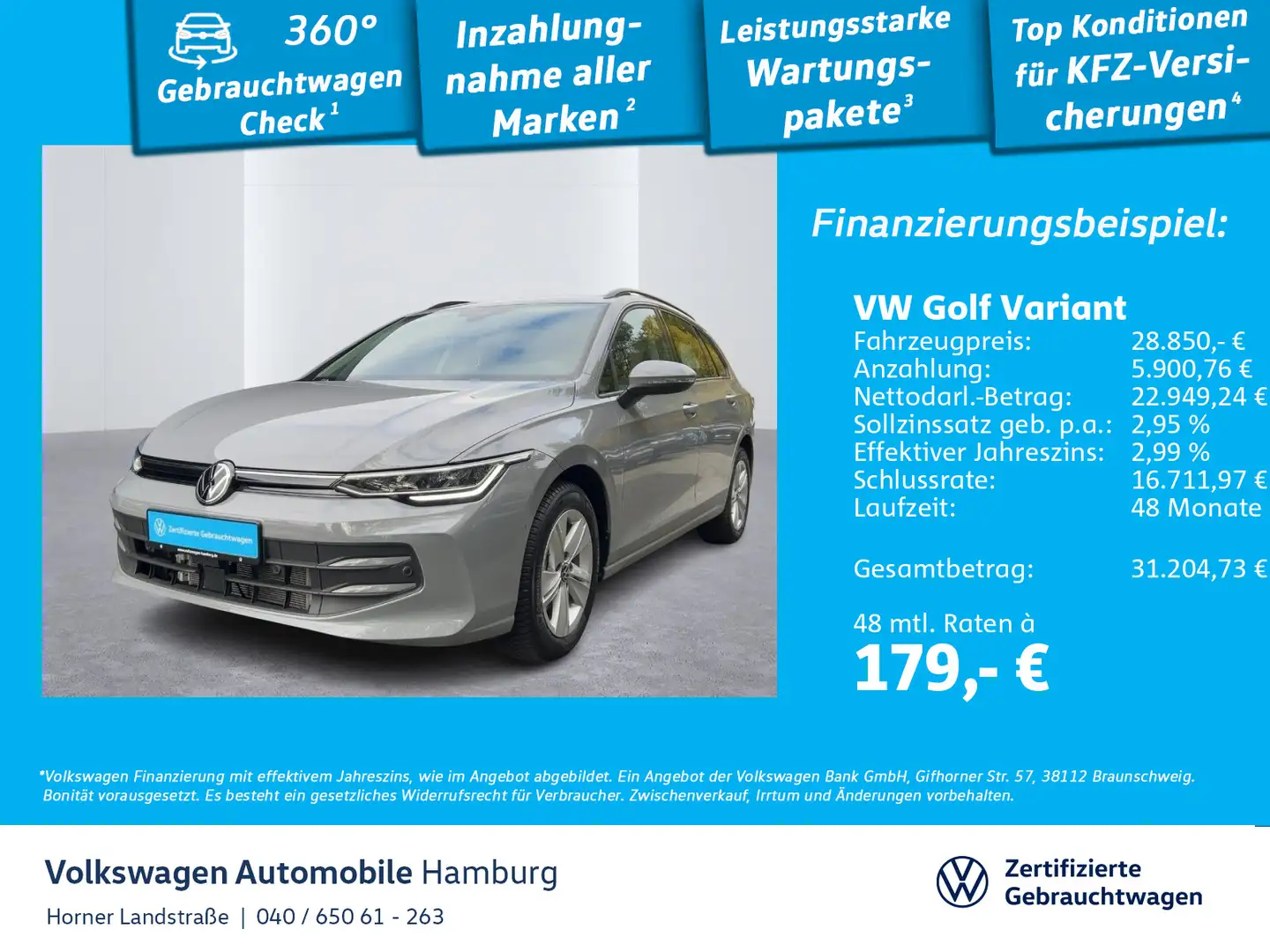 Volkswagen Golf Variant Golf VIII Variant Life 1.5 eTSI DSG Sitzheizung Gris - 1