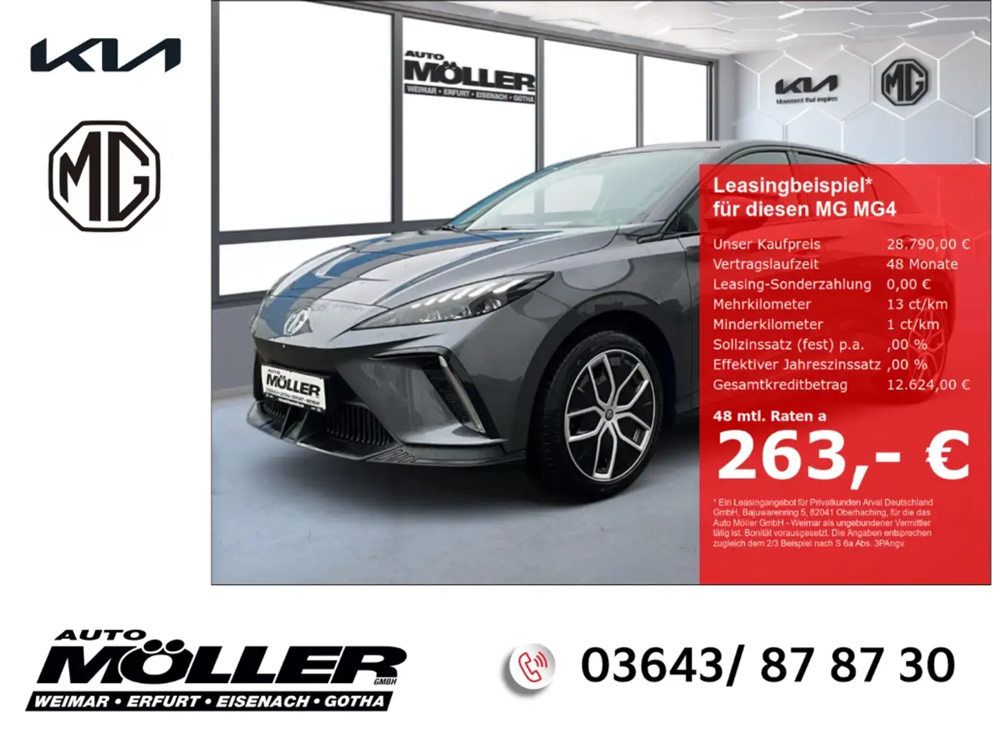 MG MG4 Luxury 64 kWh ACC Leder Standhzg 360°CarPlay LED K Gri - 1
