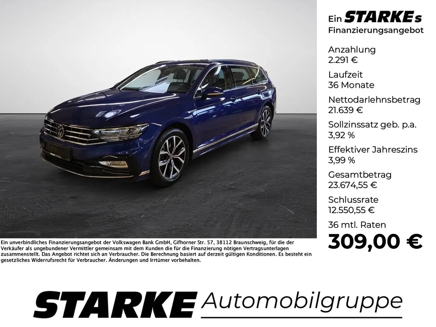 Volkswagen Passat Variant 2.0 TSI DSG R-line LED Panorama AHK Kamera ACC Azul - 1