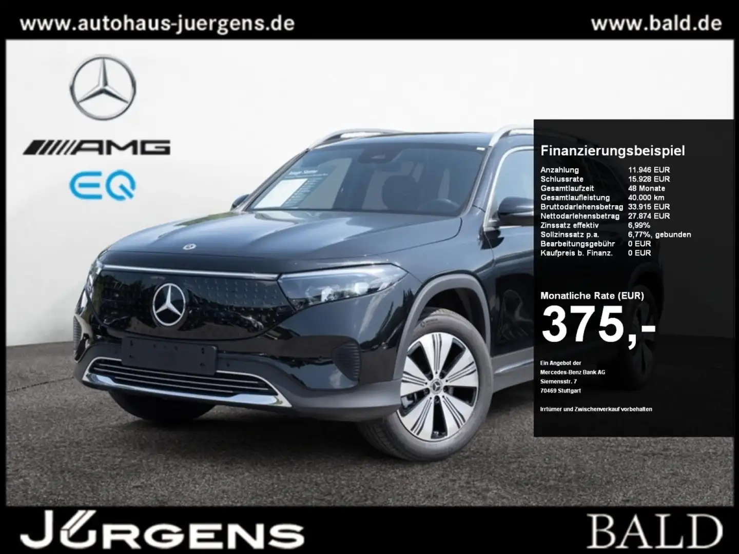 Mercedes-Benz EQB 300 4M Progressive/LED/Cam/Totw/7Sitzer/18' Nero - 1