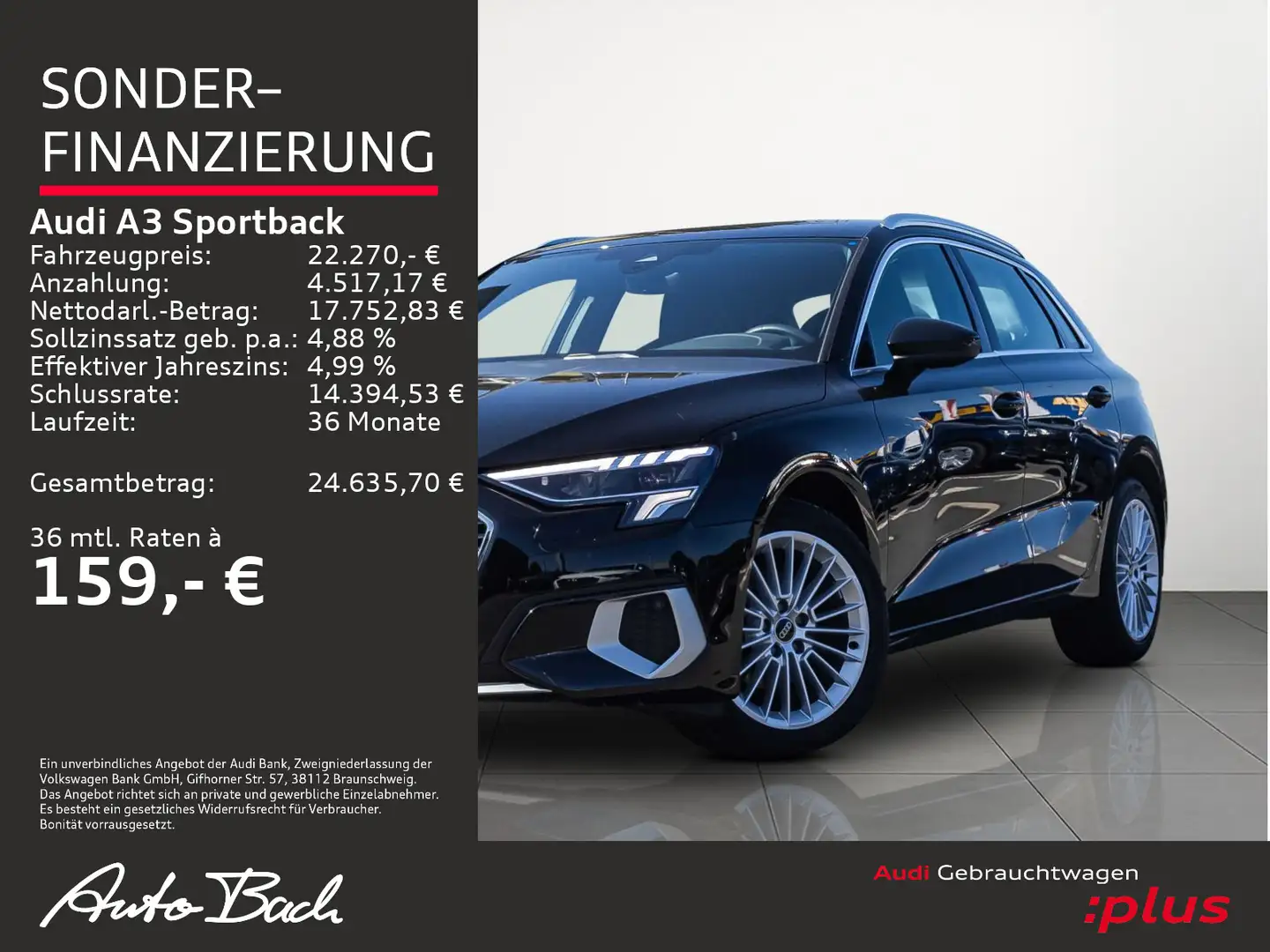 Audi A3 Advanced 30TFSI Virtual Navi EPH Schwarz - 2