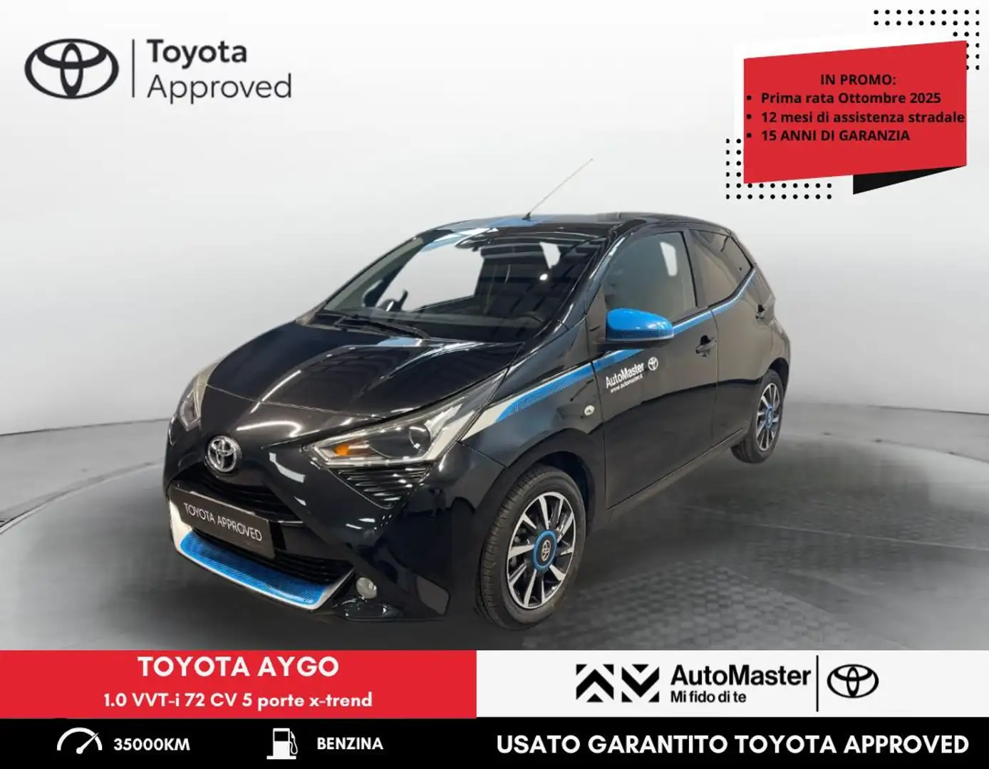 Toyota Aygo 1.0 VVT-i 72 CV 5 porte x-trend Nero - 1