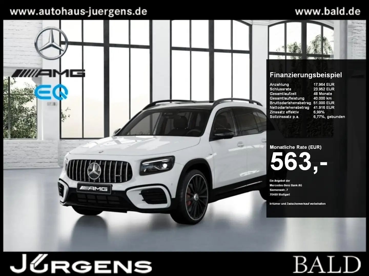 Mercedes-Benz GLB 35 AMG 4M MLB/360/Pano/Night/Stdhz/Keyl/21' Blanc - 1