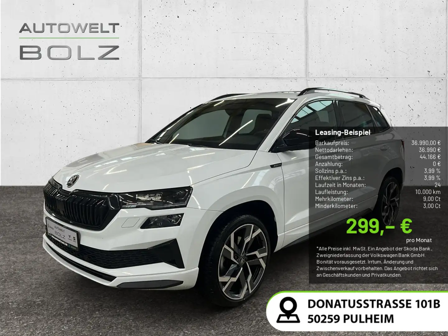 Skoda Karoq 1.5 TSI Sportline ACC PANO MATRIX-LED Weiß - 1