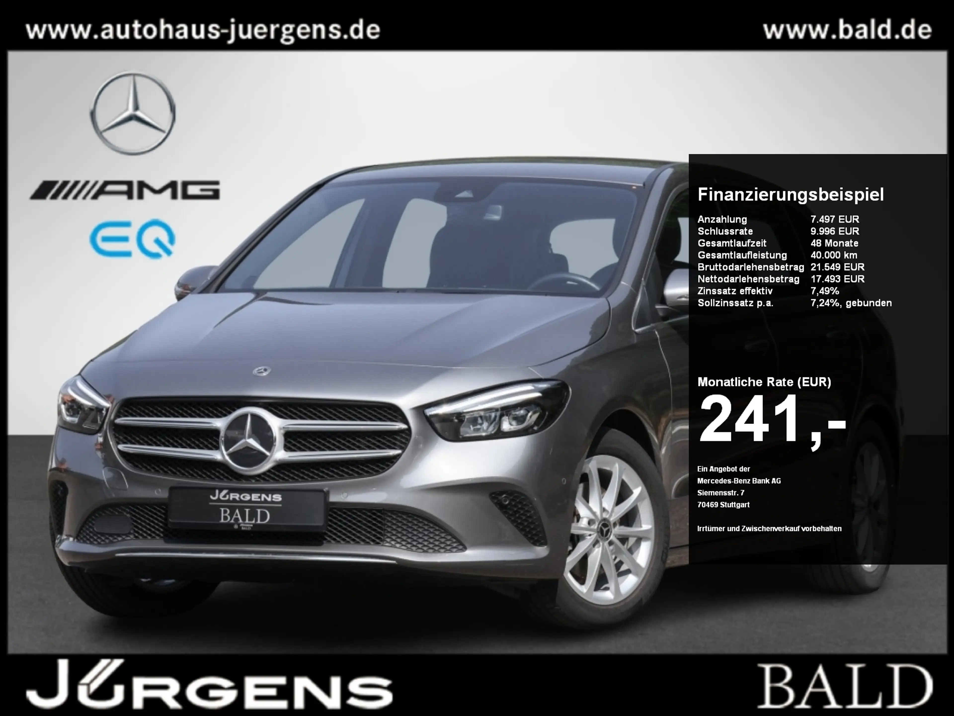 Mercedes-Benz B 200 4M Progressive/AHK/LED/Kamera/Tempomat/17"