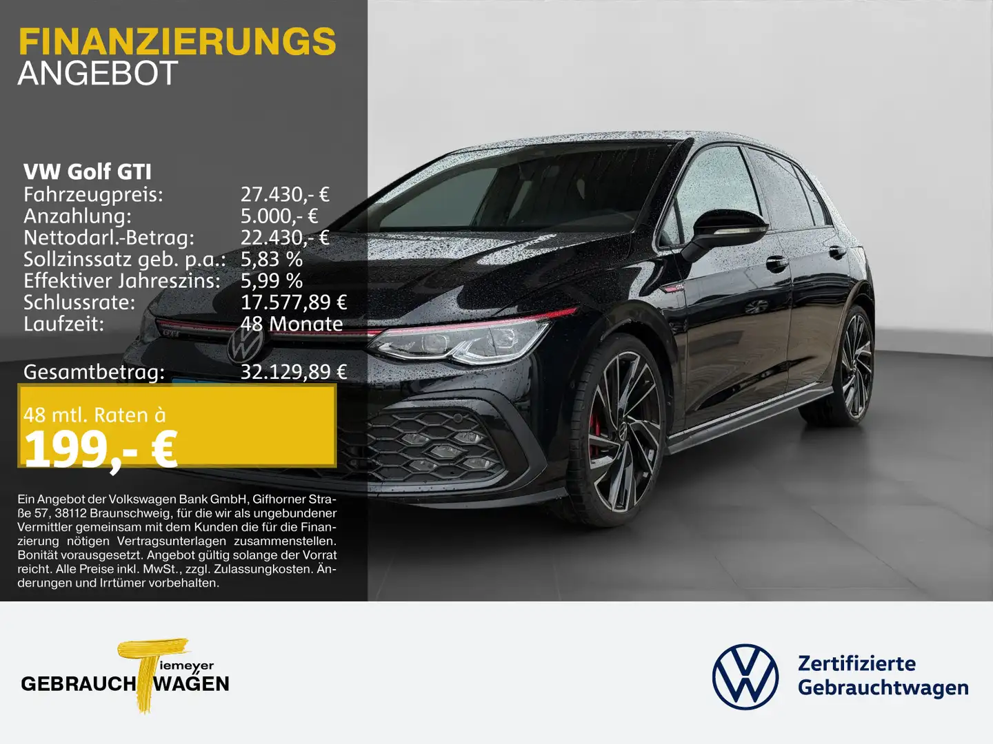 Volkswagen Golf GTI LM19 AHK MATRIX SIDE-ASSIST KAMERA NAVI Schwarz - 1