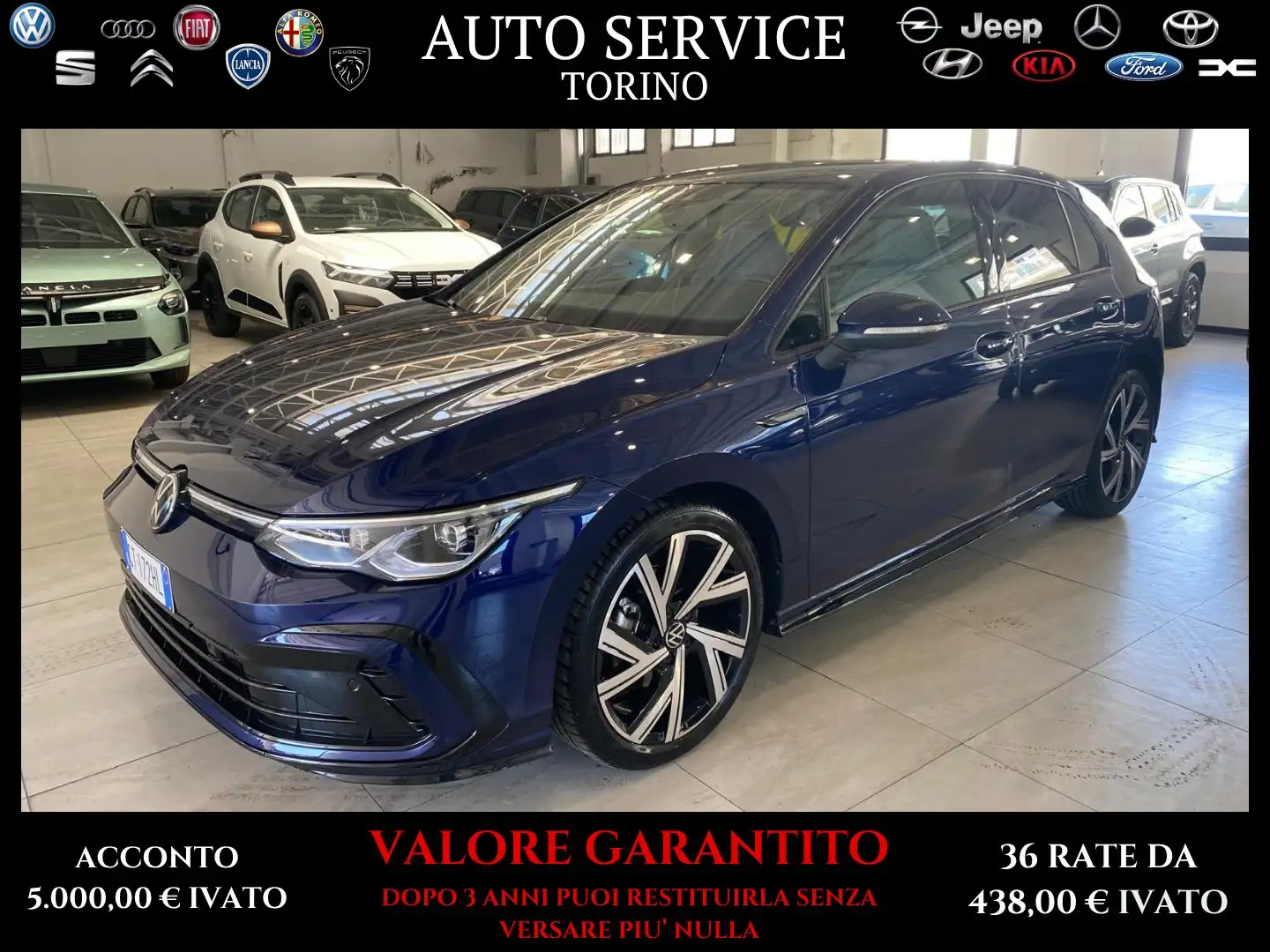 Volkswagen Golf 2.0 tdi 150cv dsg R-Line Promo simil noleggio Blu/Azzurro - 1