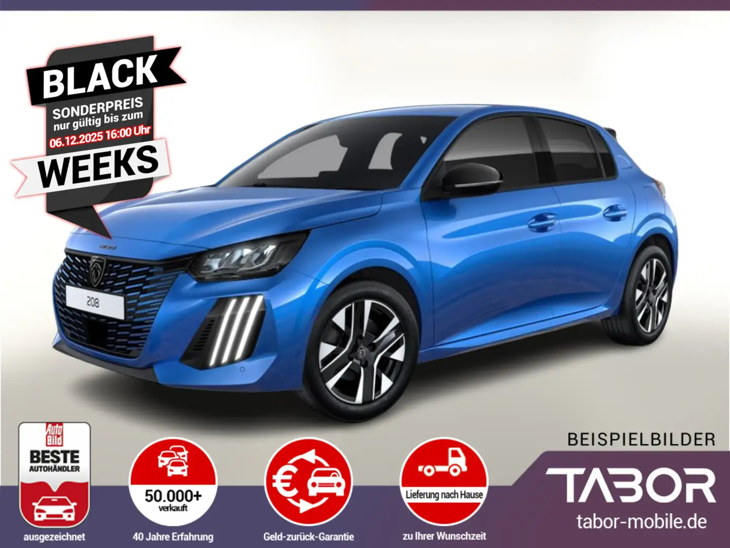 Peugeot 208 MHEV 110 DSC6 Allure Nav 360° TotW UVP-34%* Blau - 1
