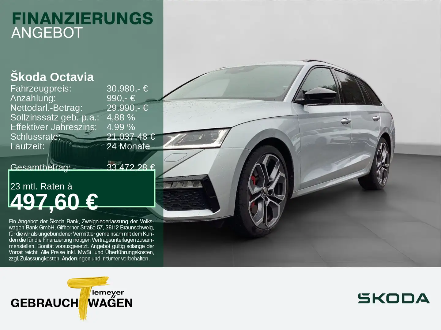 Skoda Octavia Combi 2.0 TSI DSG RS MATRIX NAVI LM19 Argent - 1