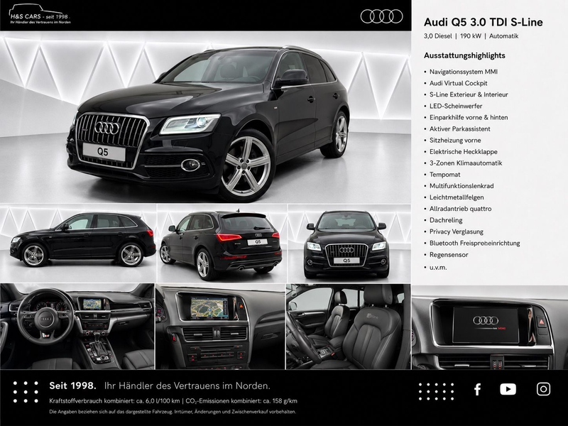 Audi Q5 3.0 TDI quat. 3xS-LINE SPORT PLUS LED NAV AHK — photo 2