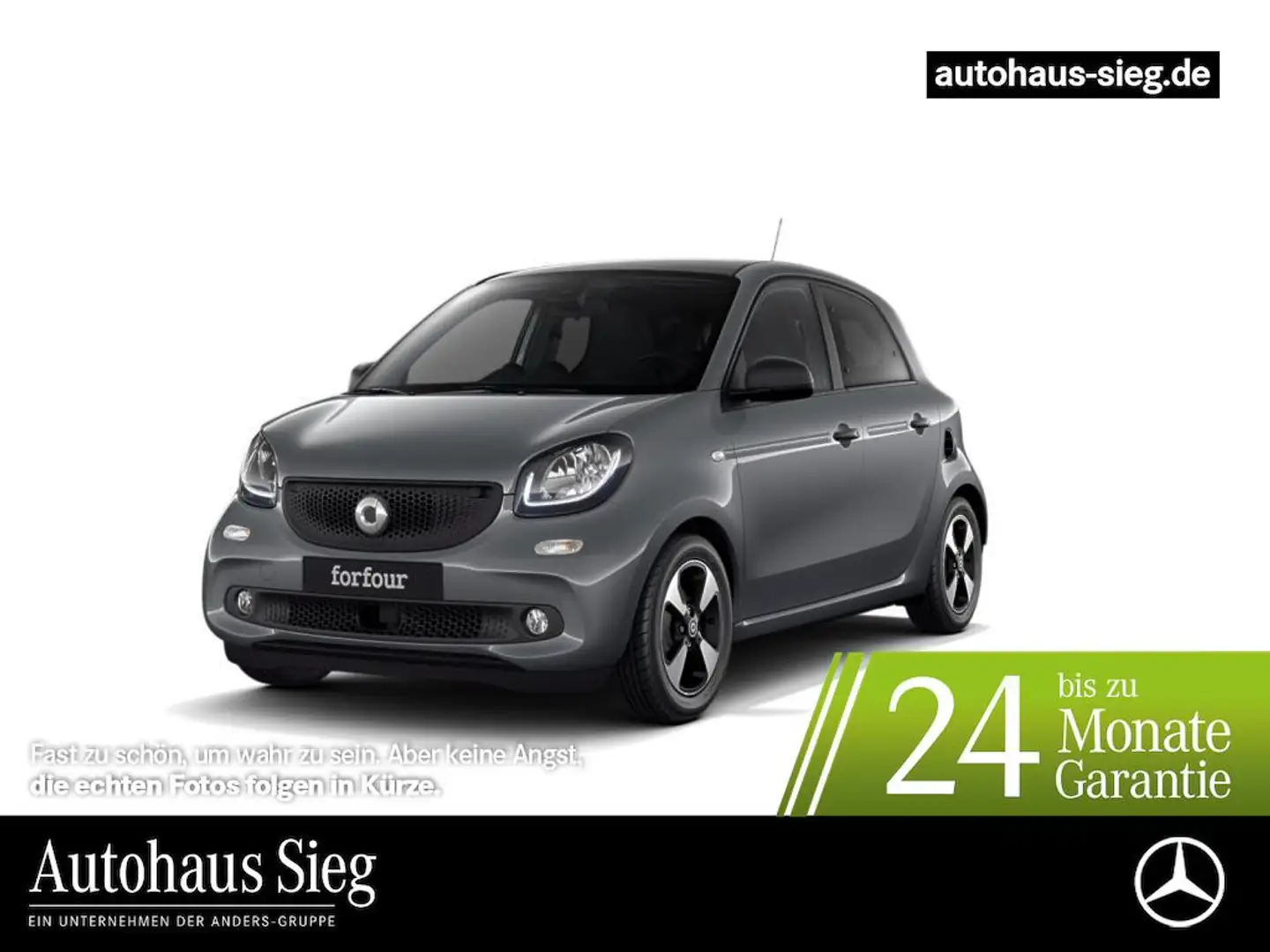 smart forFour 66 kW turbo Passion+Cool&Media+PDC+Pano Grau - 1