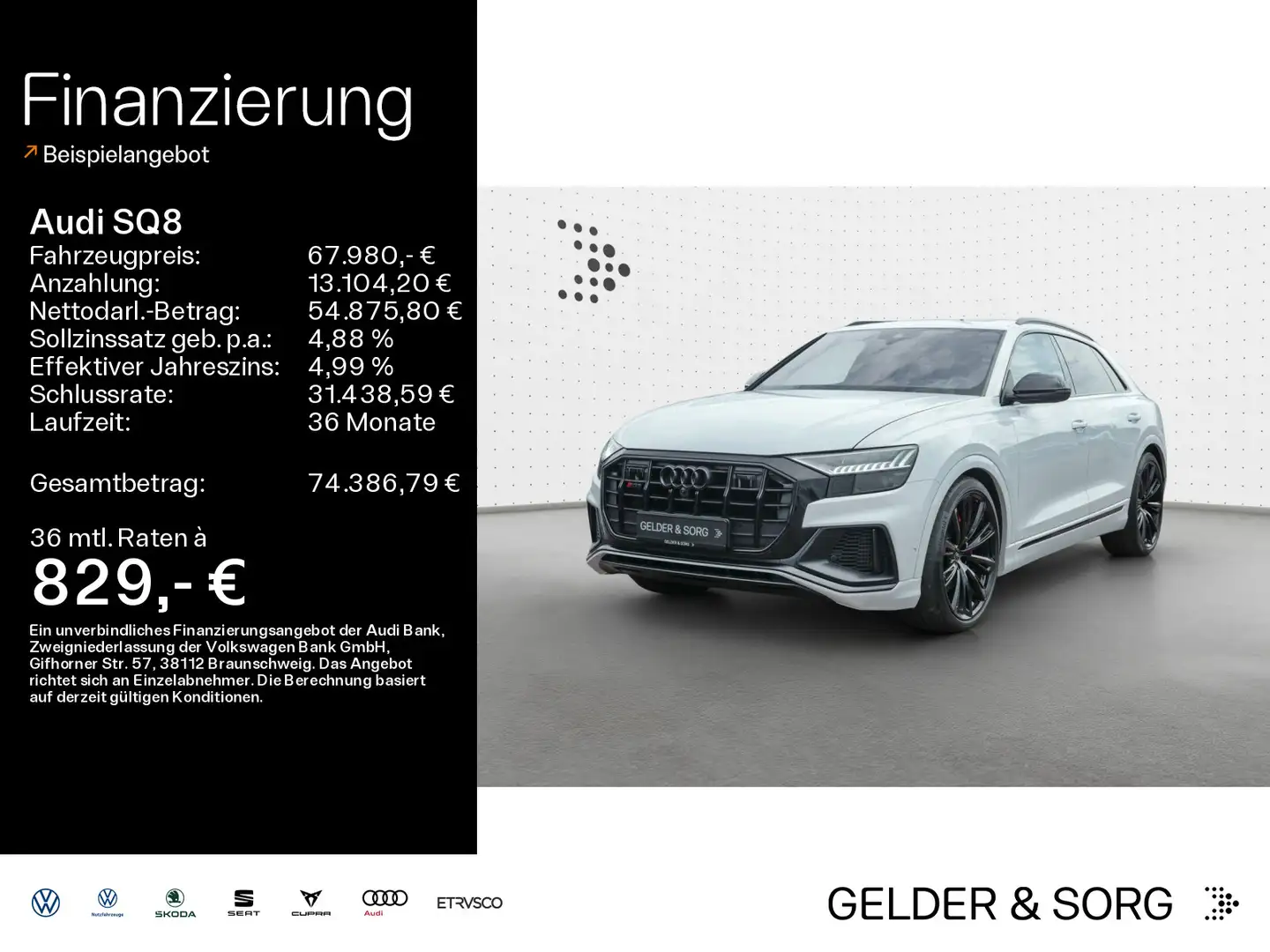 Audi SQ8 Stand*Air*B&O*HuD*Pano*Sitzbel.*Matrix*360° Blanc - 1