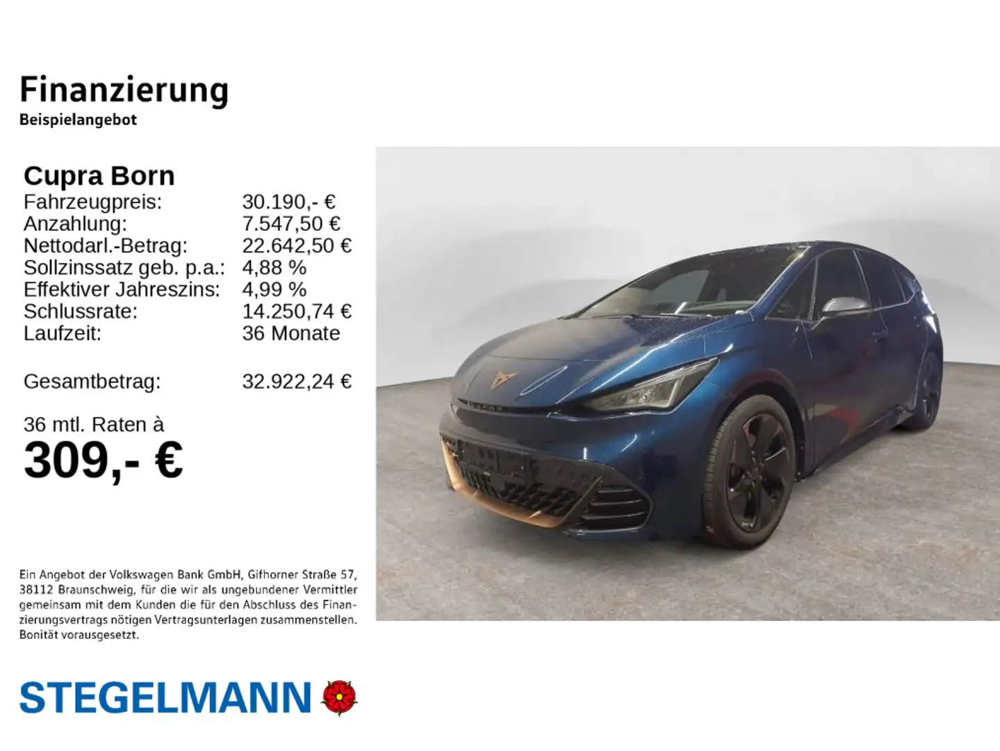 CUPRA Born 150kW/58kWh Edition Dynamic *Kamera*Navi*LE Blau - 2