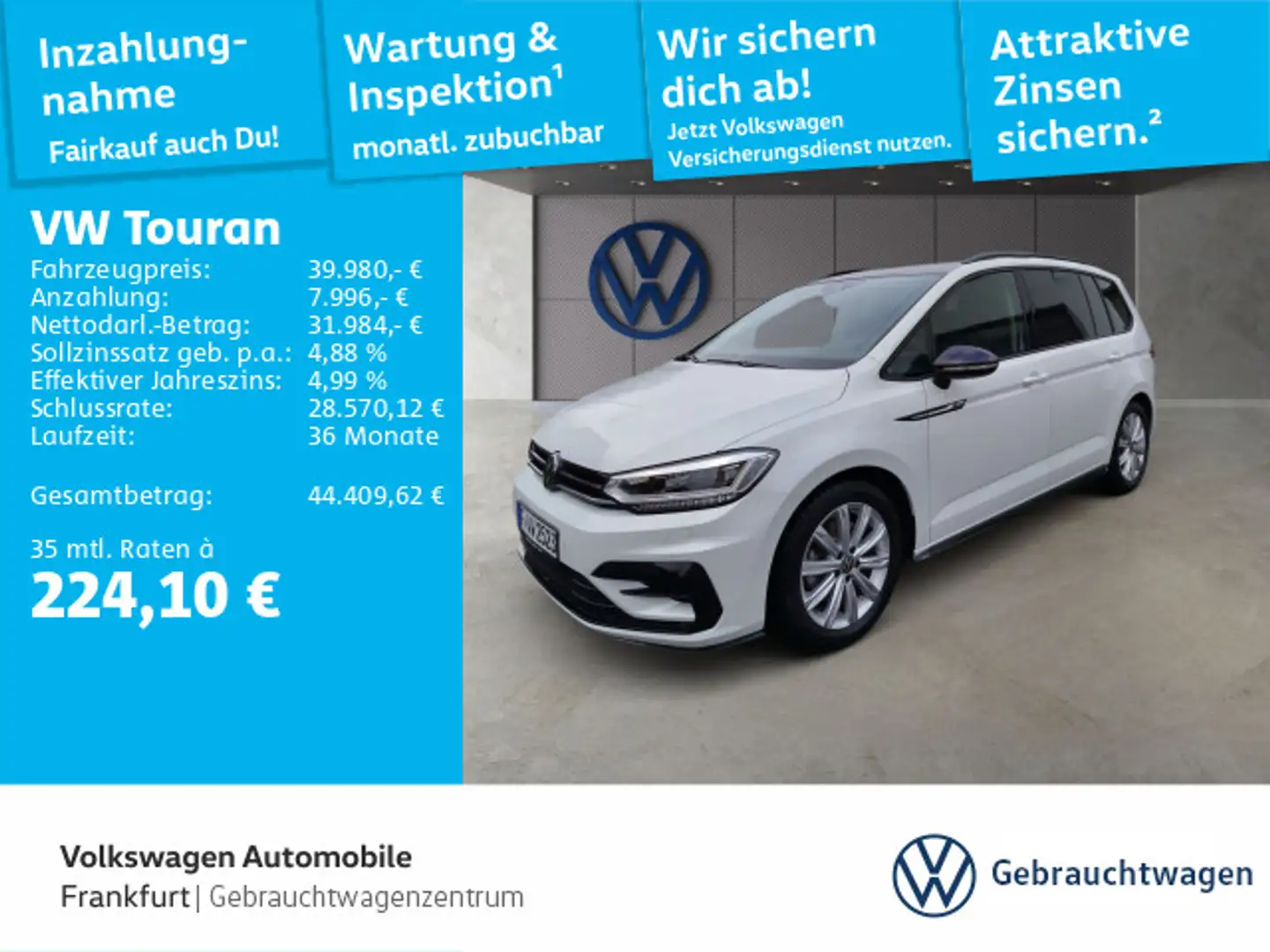 Volkswagen Touran 1.5 TSI DSG Highline Navi ACC DAB+ LED Schwarz - 1