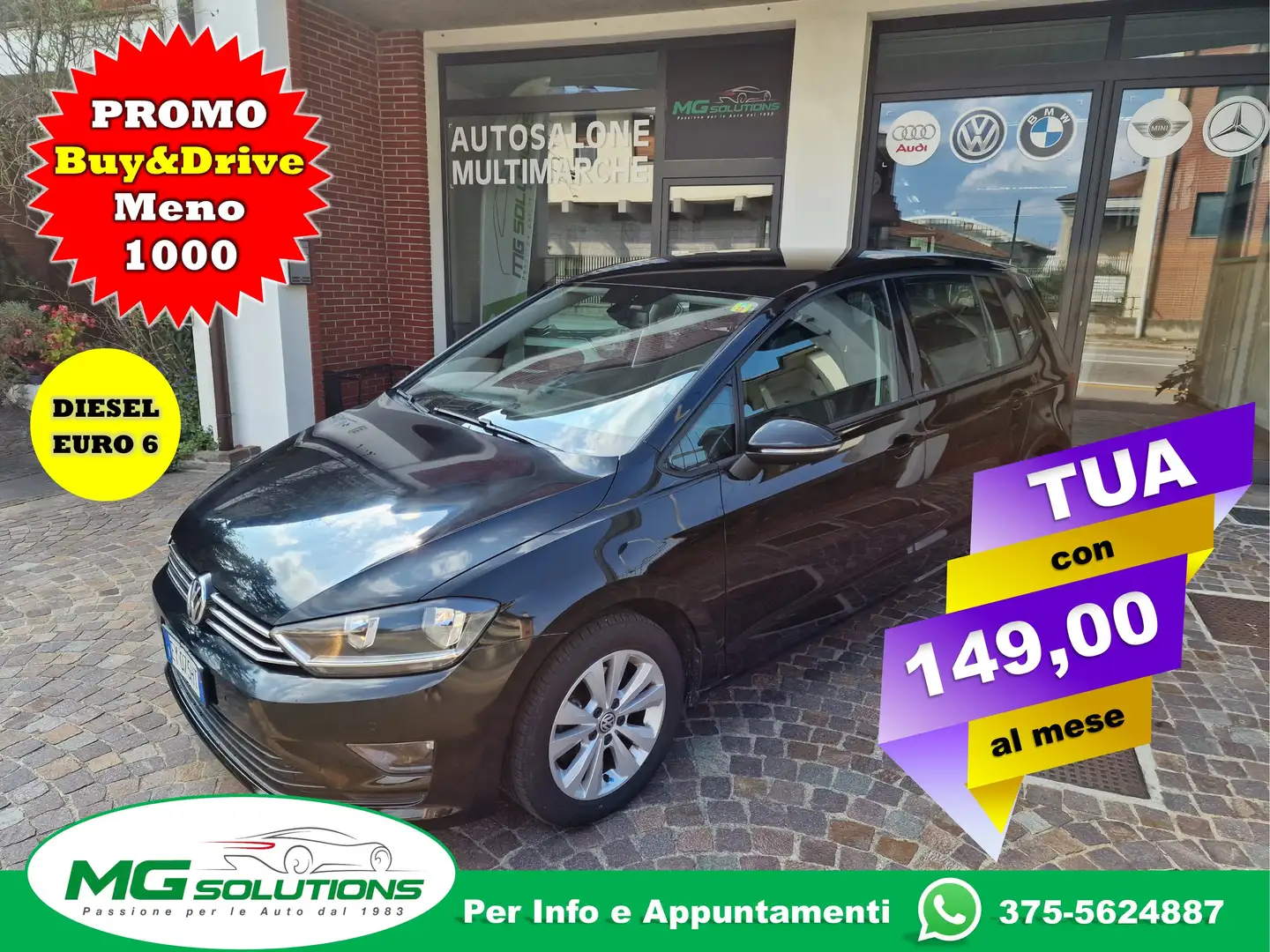 Volkswagen Golf Sportsvan 1.6 tdi Comfortline 110cv Negro - 1
