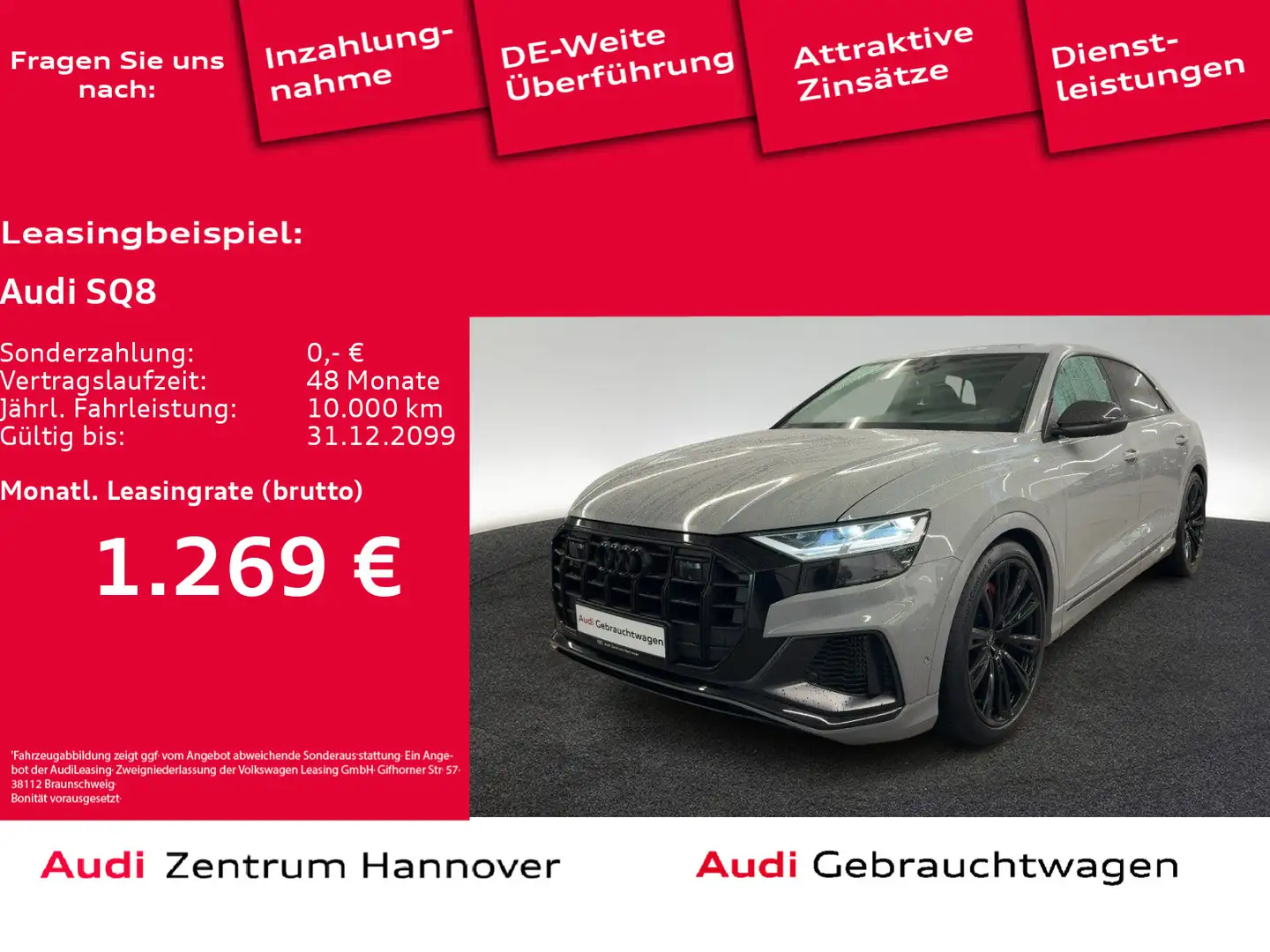 Audi SQ8 4.0 TFSI quattro competition plus Pano Luft Grau - 1
