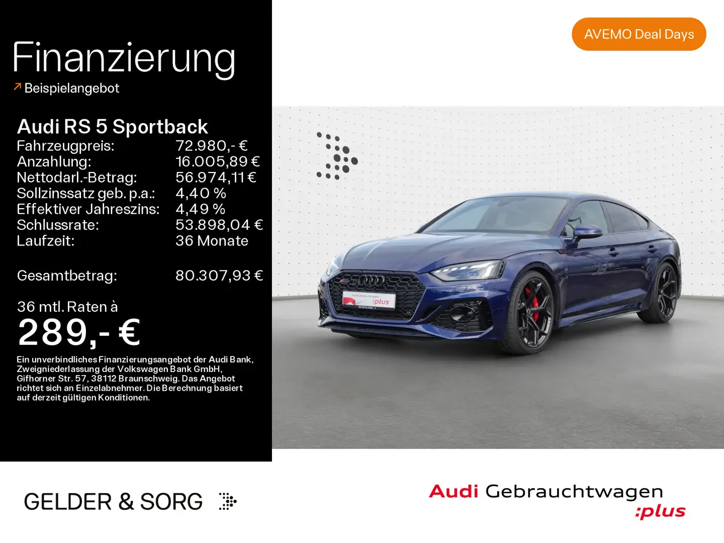 Audi RS5 290kmh*Matrix*B&O*HuD Blu/Azzurro - 1