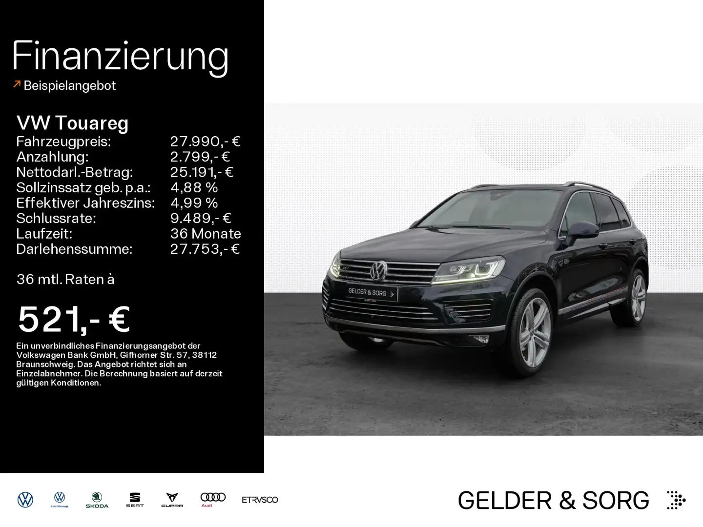 Volkswagen Touareg R line 3.0 TDI Air*Pano*RFK*AHK*Navi*ACC Blue - 1