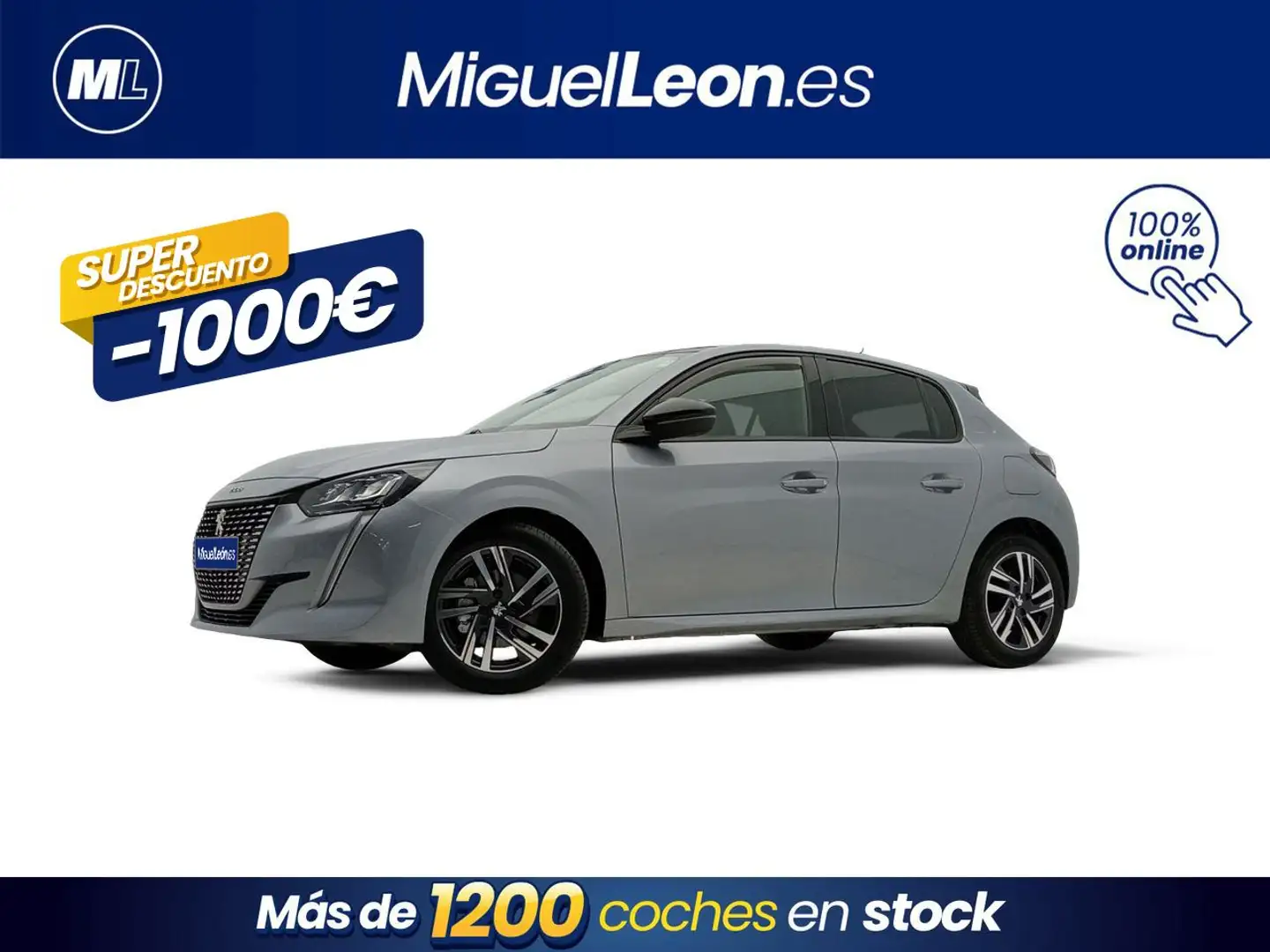 Peugeot 208 1.2 Puretech S&S Active Pack 100 Gris - 1