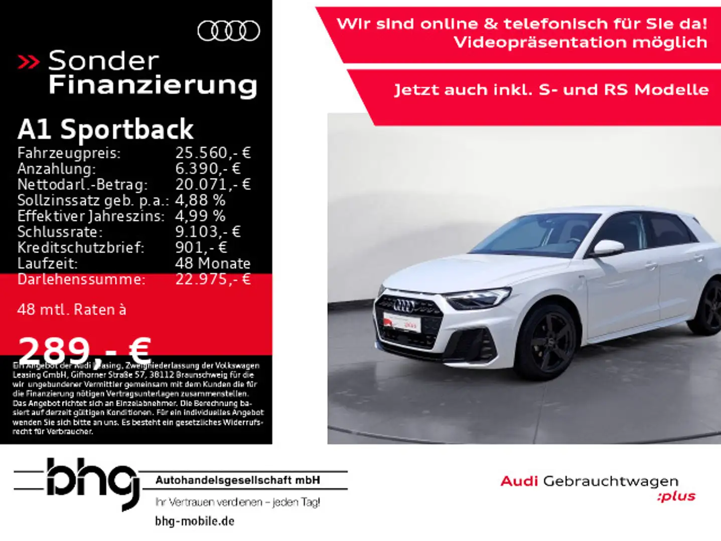 Audi A1 25 TFSI S line LED EPHplus MMi plus Weiß - 1