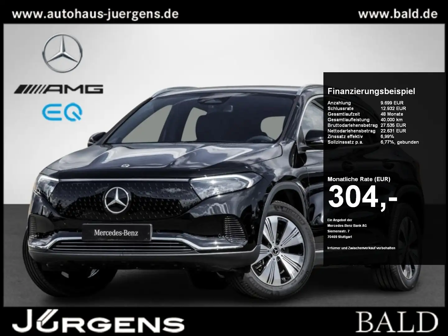 Mercedes-Benz EQA 300 4M Progressive-Advanced/LED/Totw/Easy-P Schwarz - 1