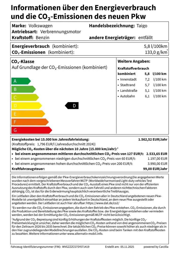 Volkswagen Taigo Life DSG LED APPConnect Gris - 1