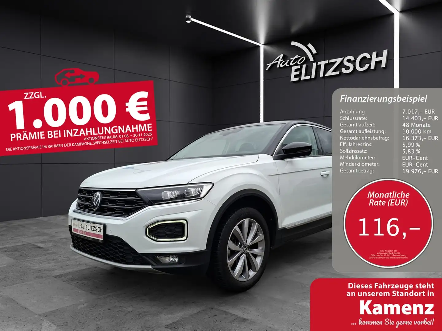 Volkswagen T-Roc TSI Style LED AHK ACC Kamera Navi Weiß - 1