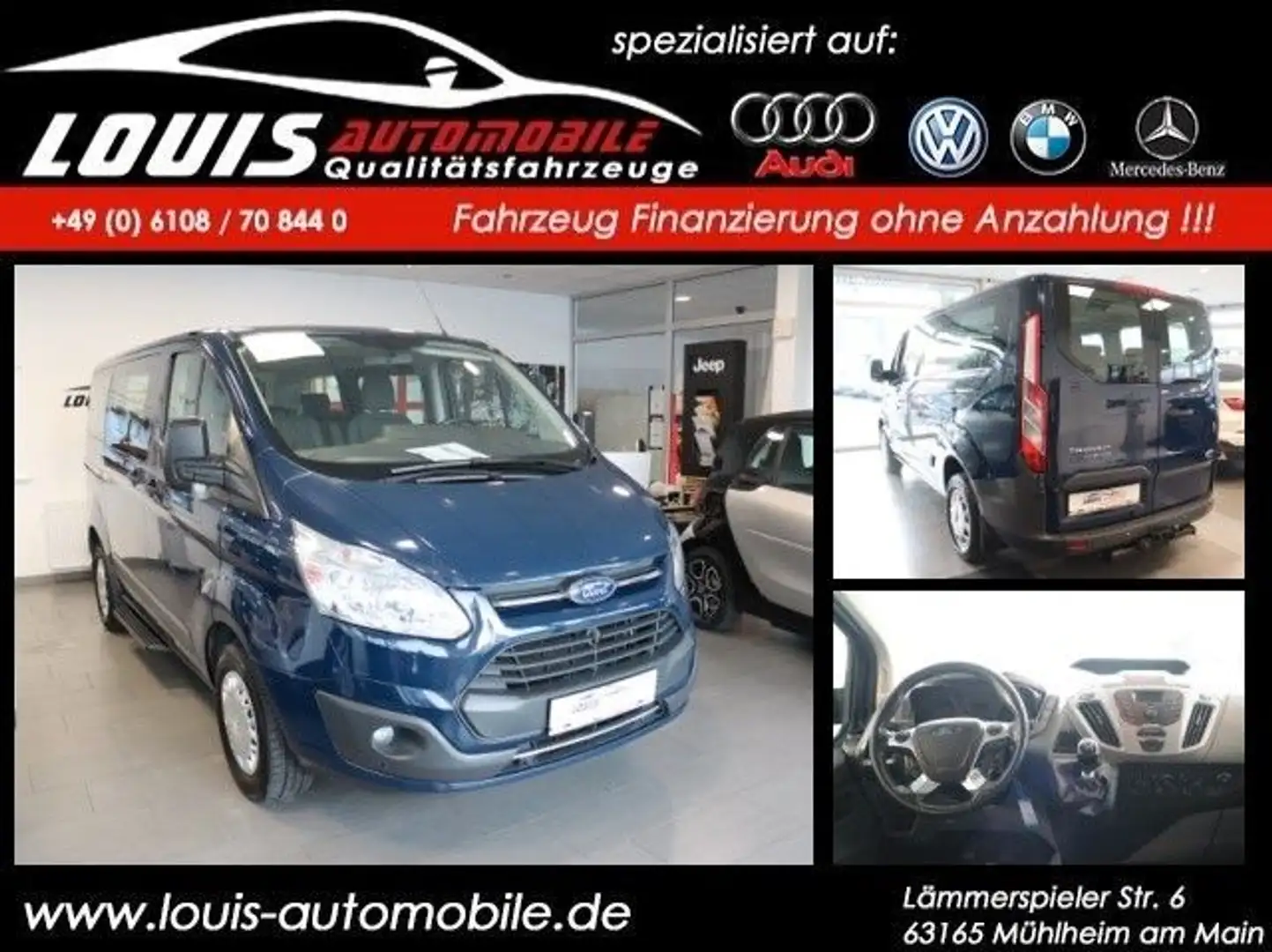 Ford Transit Custom / Kombi 310 L1 Trend/Klima/9-Sitze Blau - 1