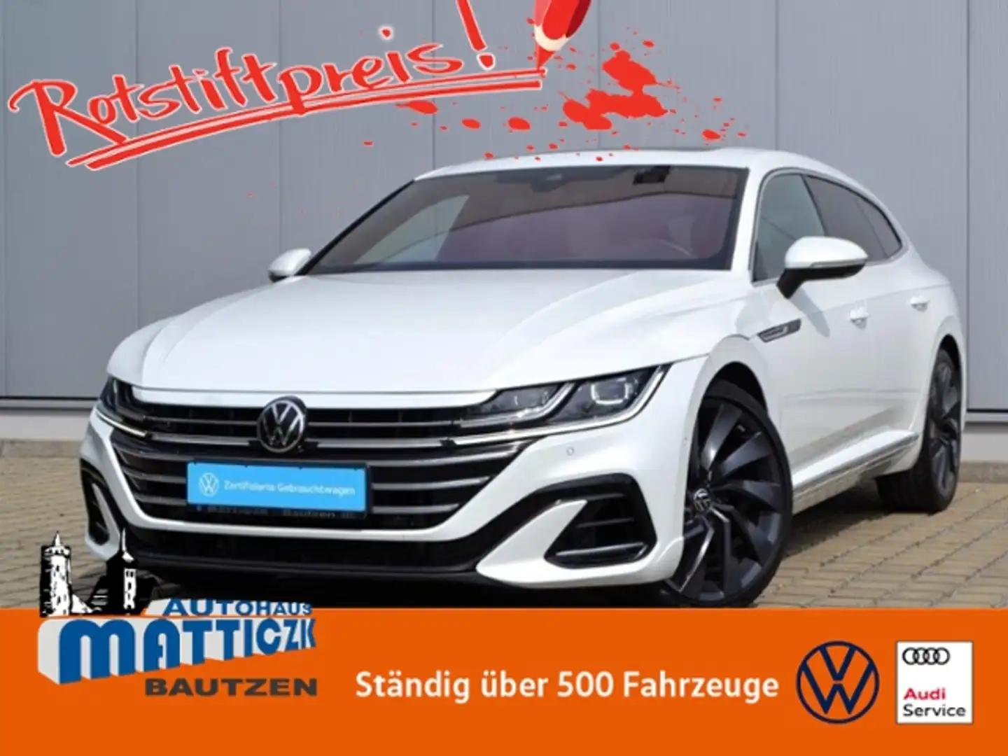 Volkswagen Arteon SB 2.0 TDI 200 PS 4M DSG R-Line VOLL/AHK/PANORAMA Weiß - 1