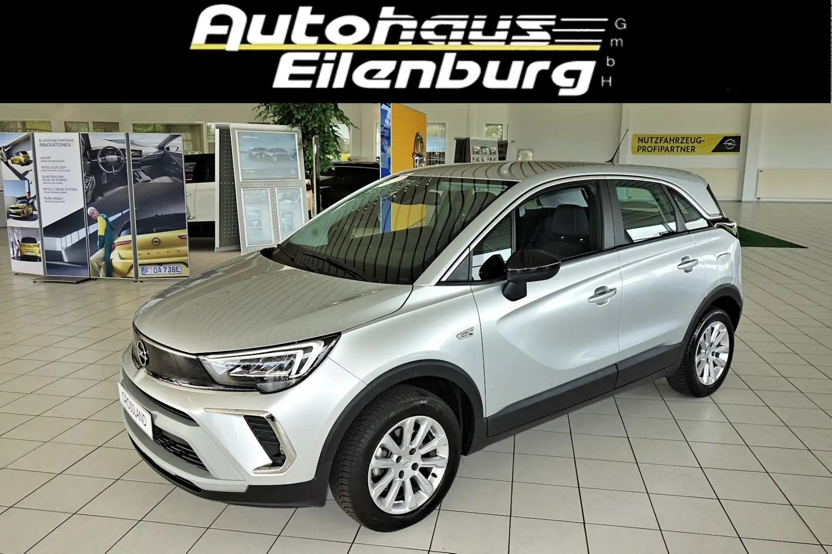 Opel Crossland 1.2 130PS Eleg. LED-Licht,Navi,beheiz.Frontscheibe Silber - 1