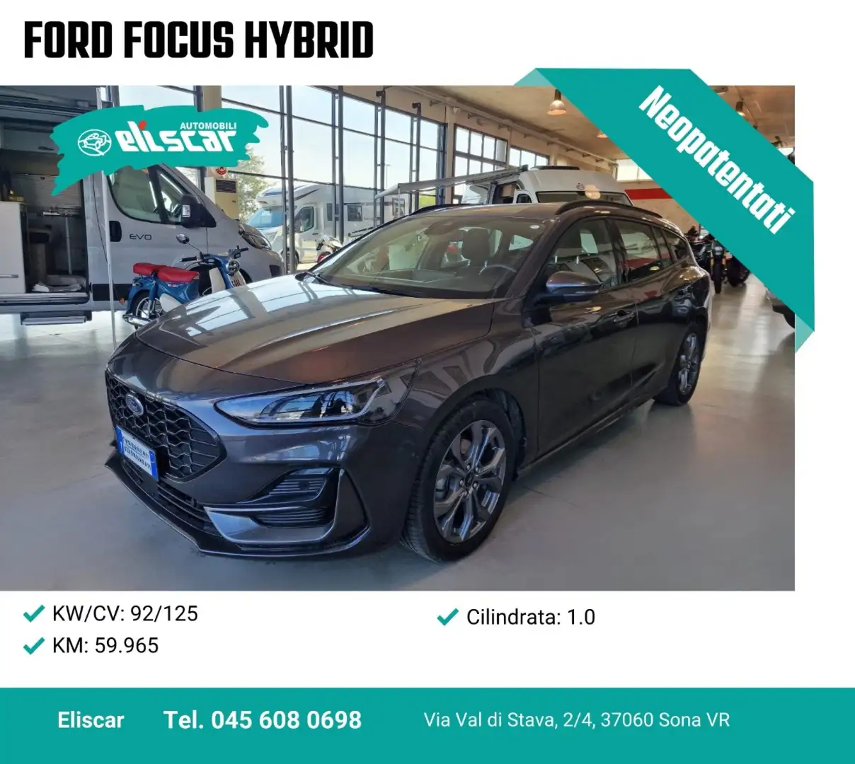 Ford Focus 1.0 EcoBoost Hybrid 125 CV SW ST-Line Gris - 1