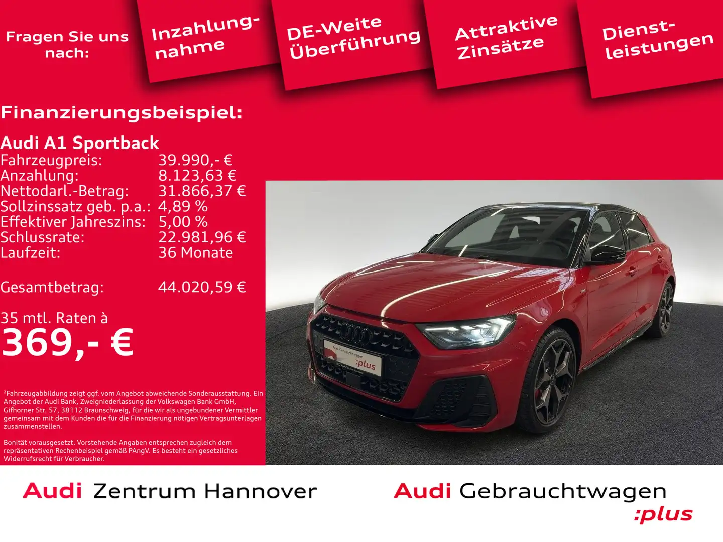 Audi A1 40 2.0 TFSI S line (EURO 6e) Rot - 1