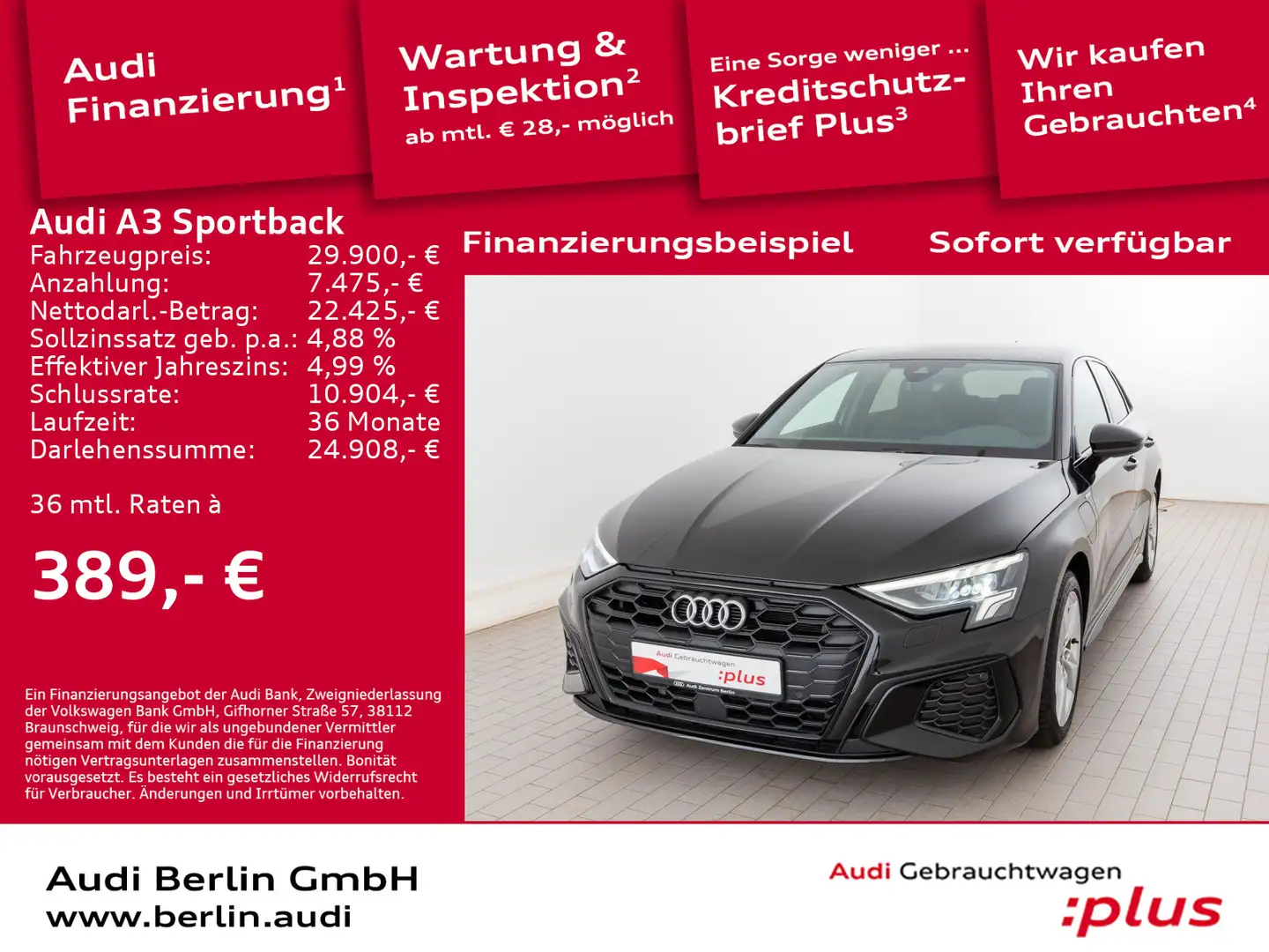 Audi A3 TFSI e S line 45 e S tr. LED PDC B& Schwarz - 1