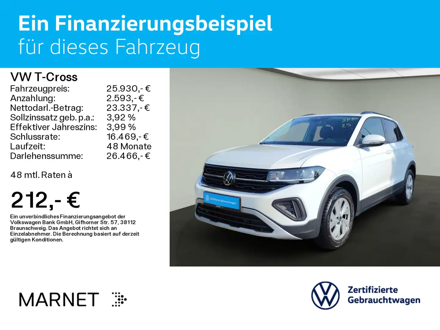 Volkswagen T-Cross Life 1.0 TSI DSG*NAVI*KAMERA*LED*ASG Weiß - 2