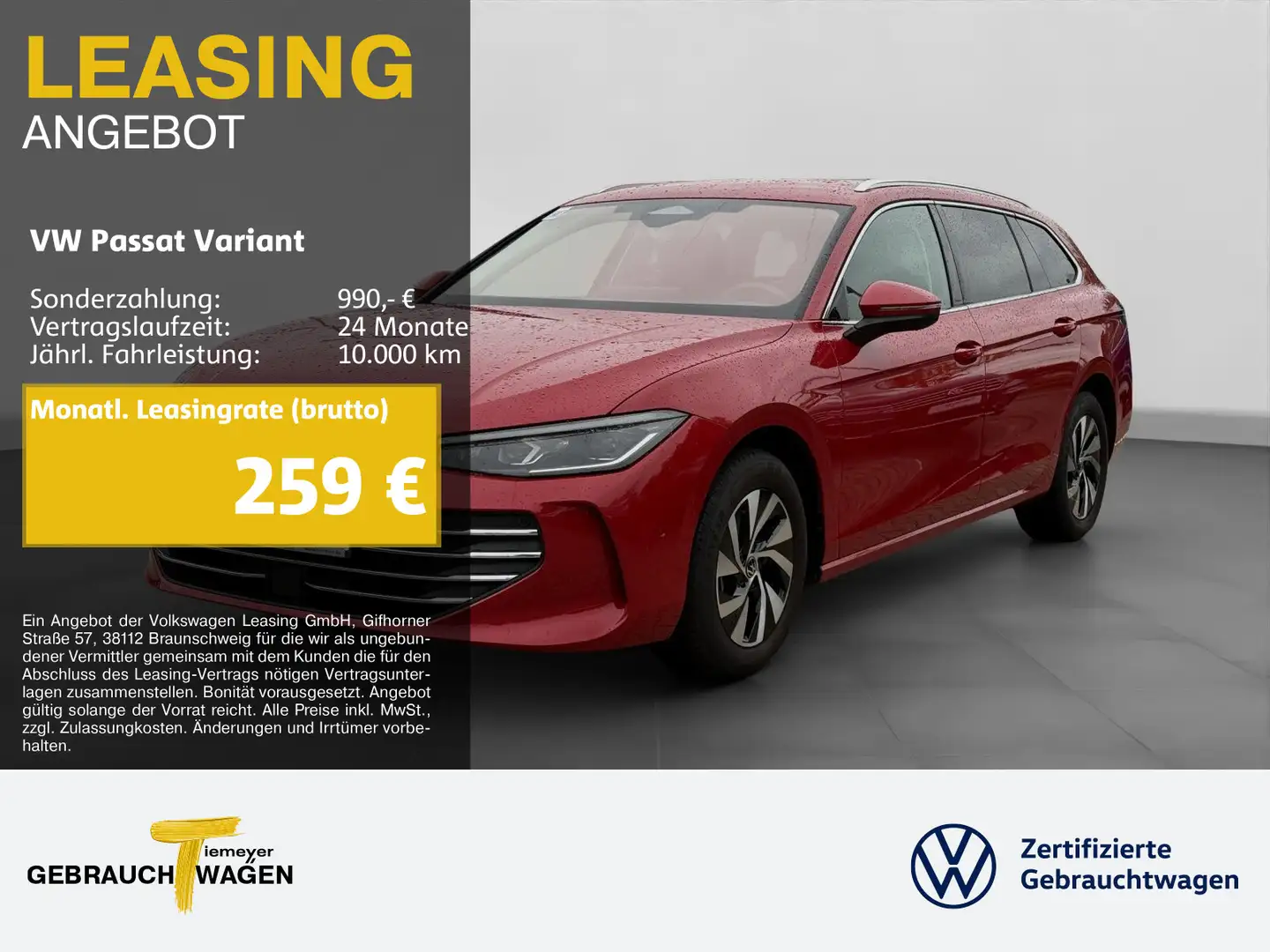 Volkswagen Passat Variant 1.5 eTSI DSG BUSINESS IQ.LIGHT ST Rot - 1