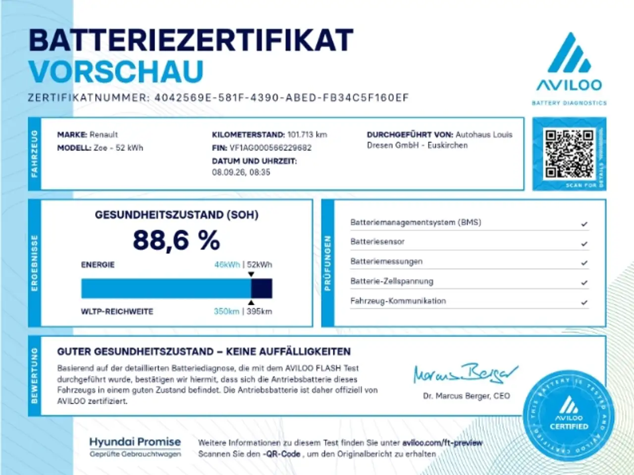 Renault Zoe 52 kWh Intens R135 Z.E. 50 (100 kW 136 PS), миниатюра 2