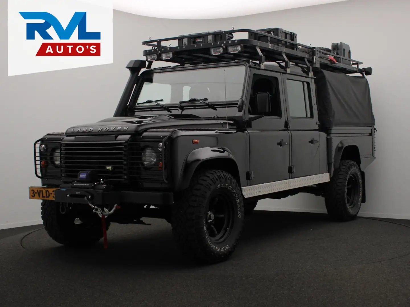Land Rover Defender 2.4 TD 130" S Crew Cab *OVERLANDER* Airco Luifel G Zwart - 1
