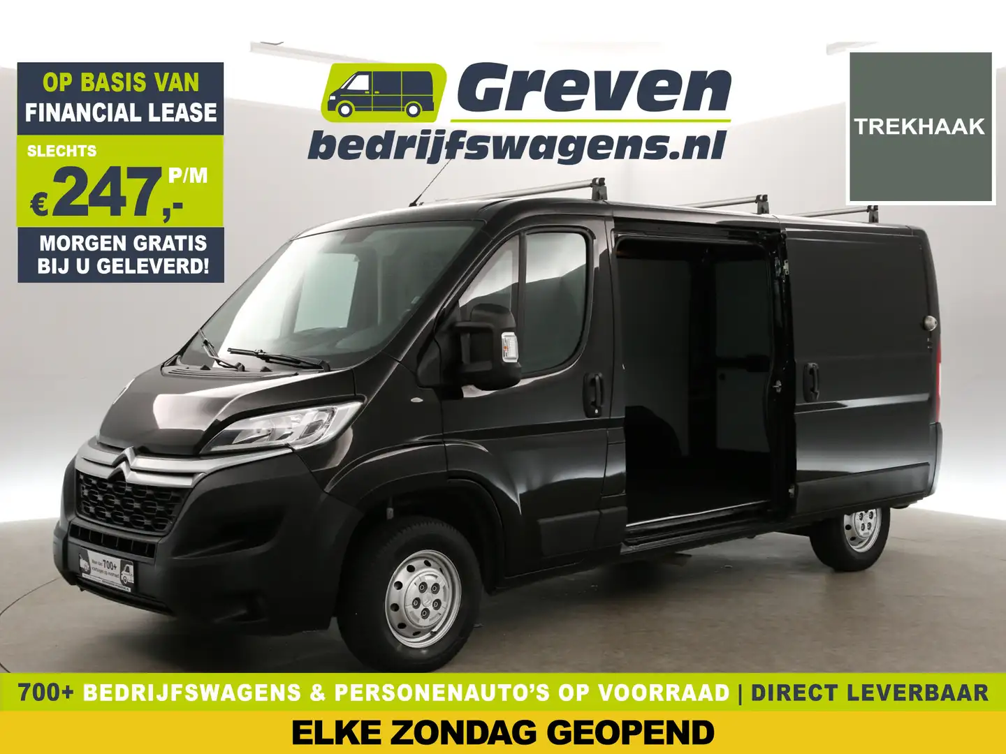 Citroen Jumper 2.2 HDI 140PK L2H1 Airco Cruise 2xSchuifdeur 3 Per Zwart - 1