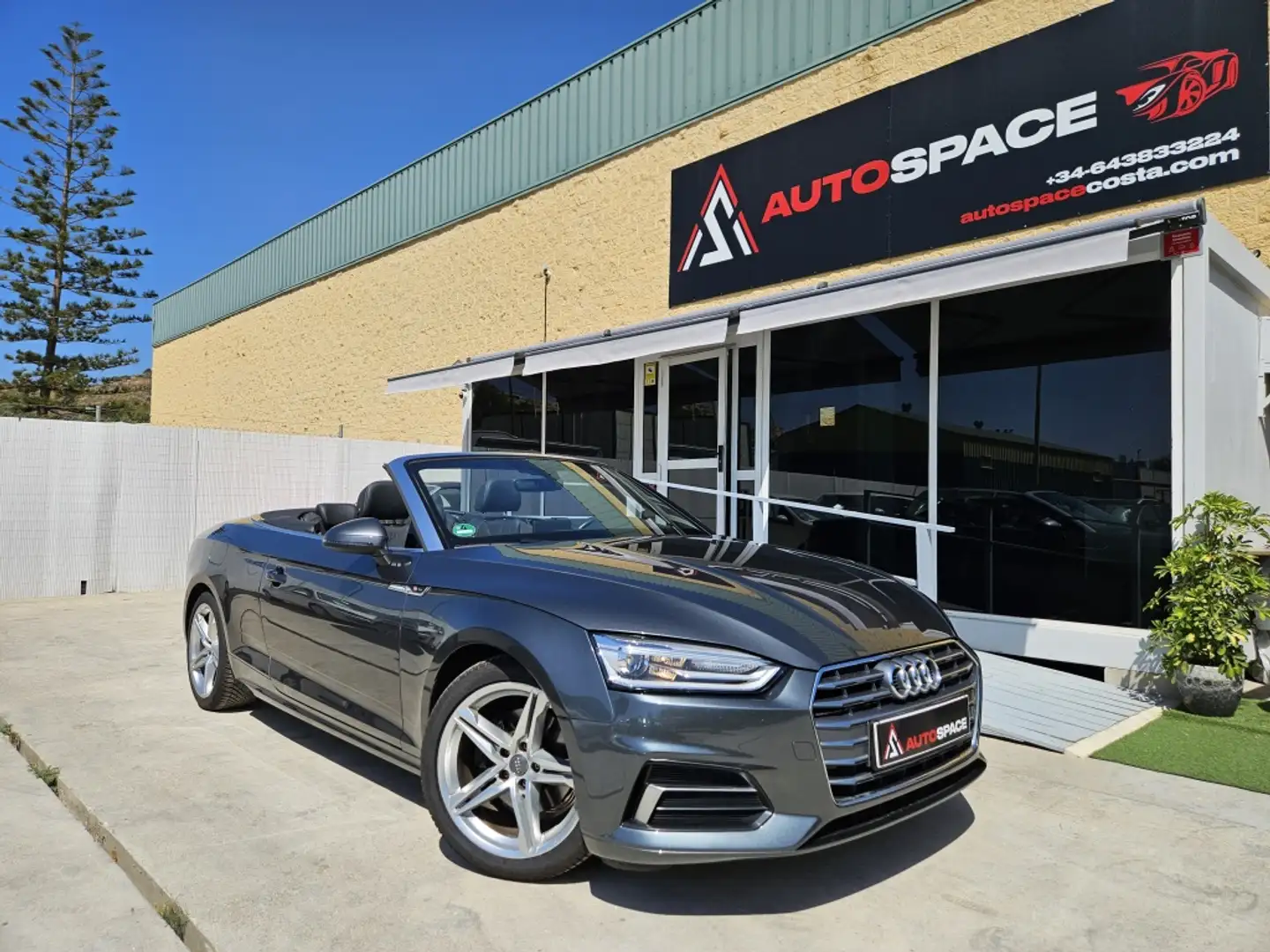 Audi A5 Cabrio 3.0TDI CD S line ed. Q. S-T 218 Gris - 1