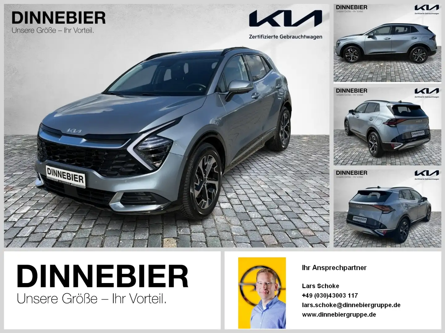 Kia Sportage Spirit 1.6T LED+360°+Glasdach+Navi Argent - 1