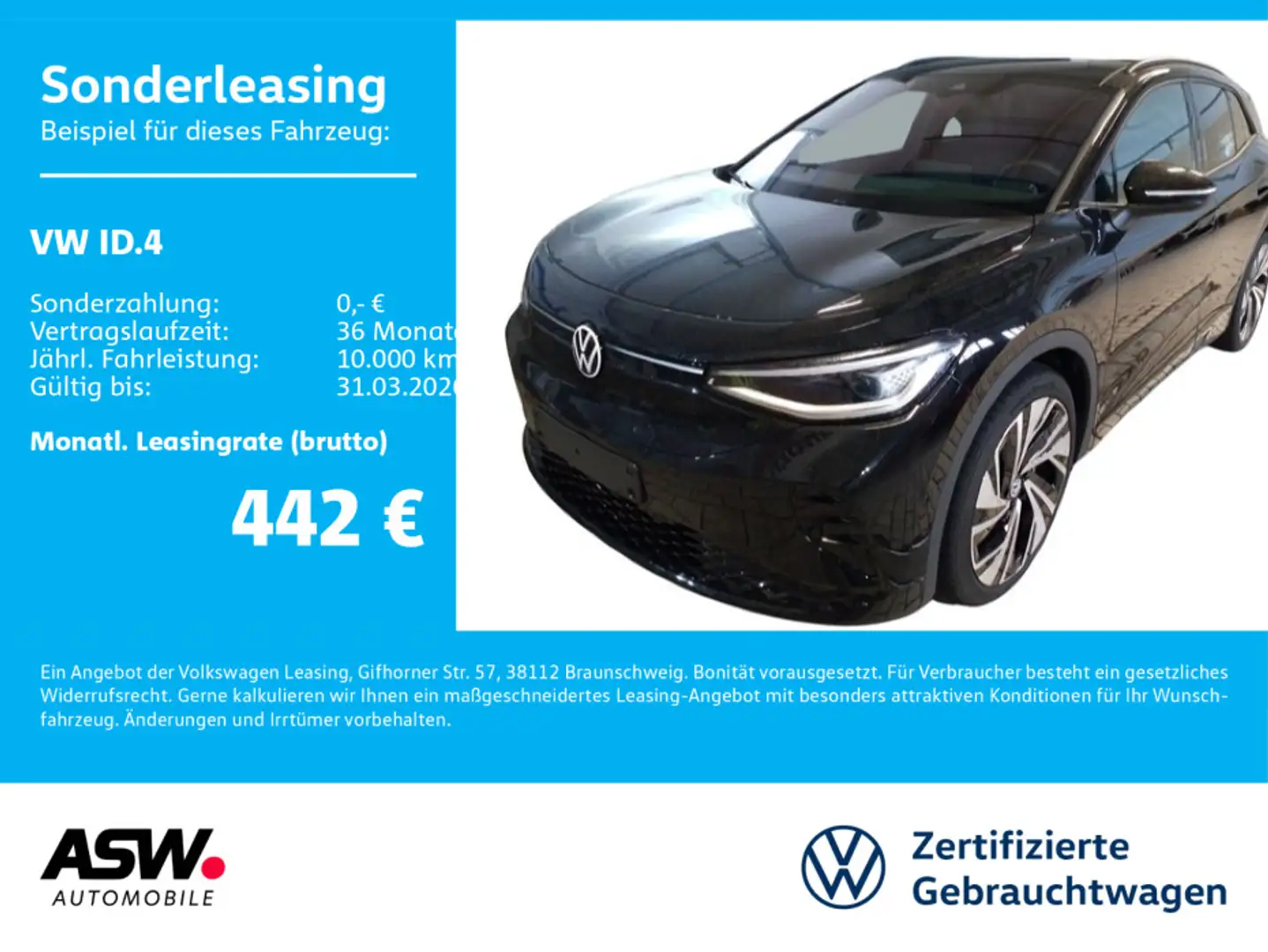 Volkswagen ID.4 GTX 4M LED Navi RFK PANO ACC Wärmepumpe AHK Schwarz - 1
